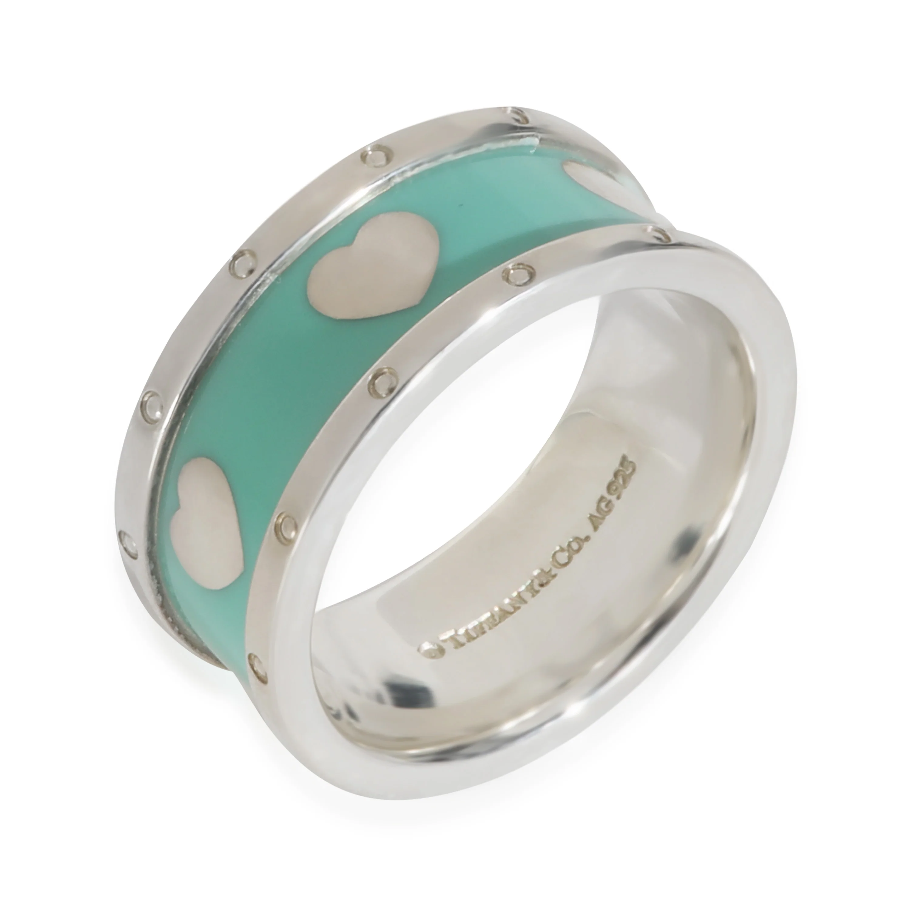 Sterling Silver  Enamel Heart Band - Image 2
