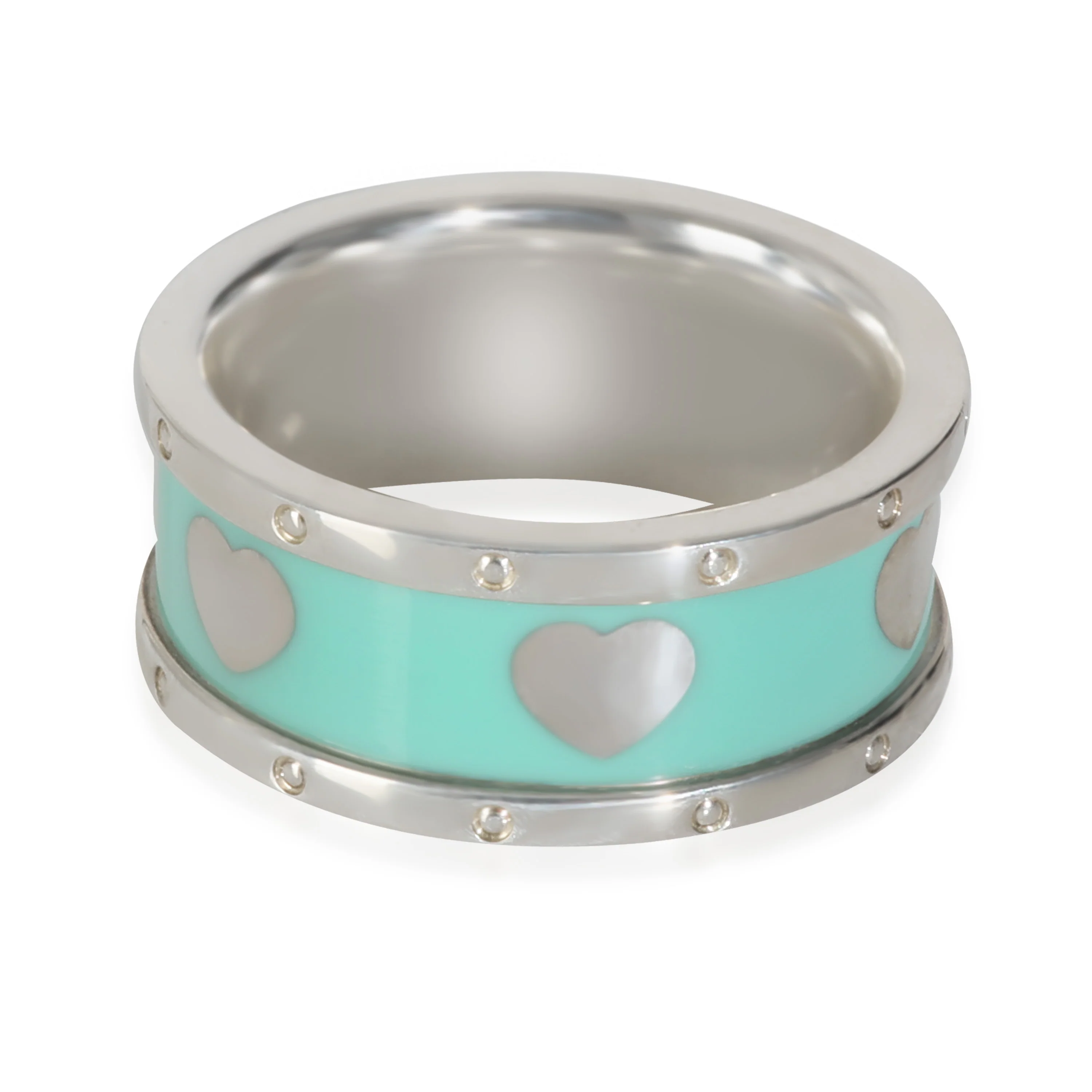 Sterling Silver  Enamel Heart Band - Image 3