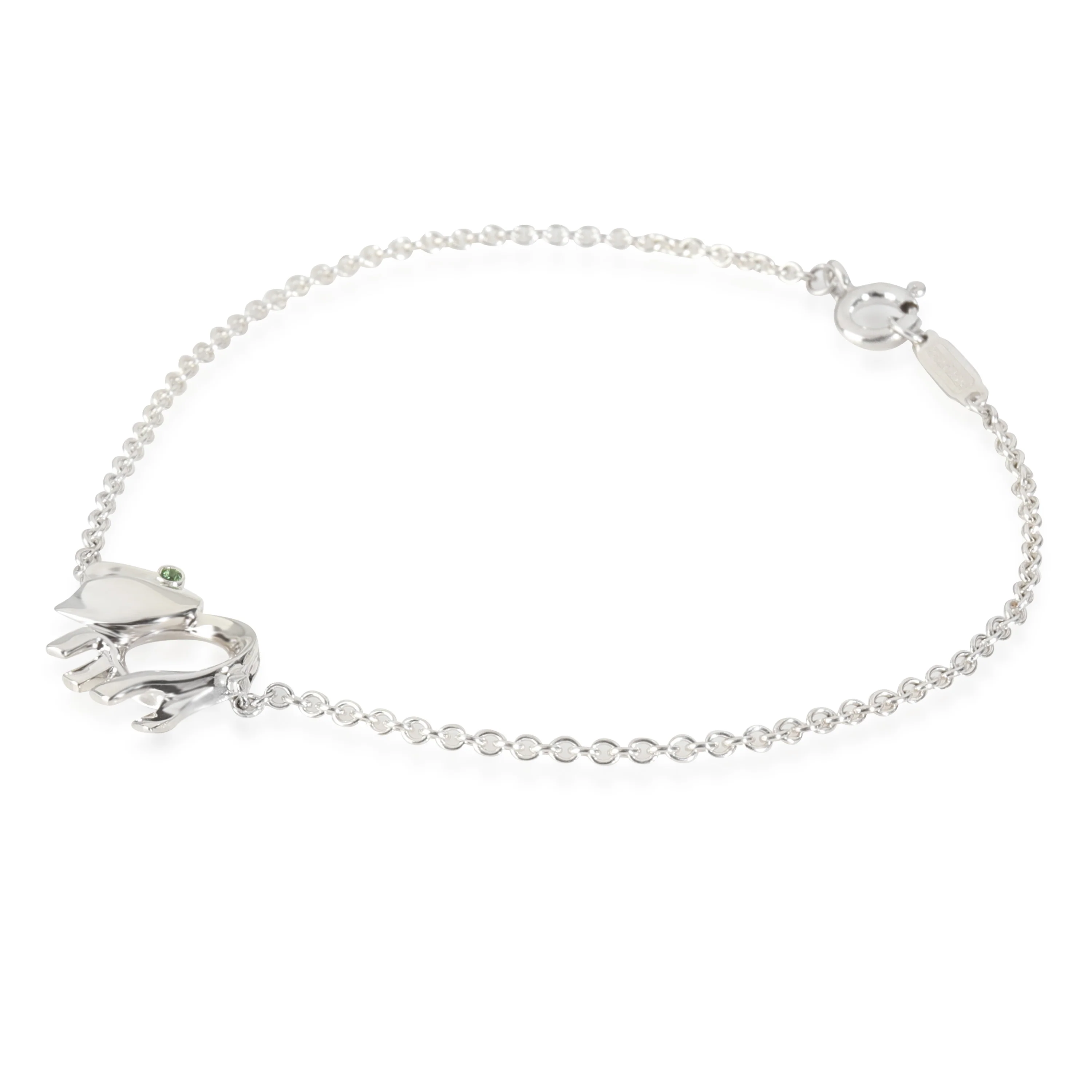 Sterling Silver Tsavorite Save The Wild Elephant Bracelet - Image 2