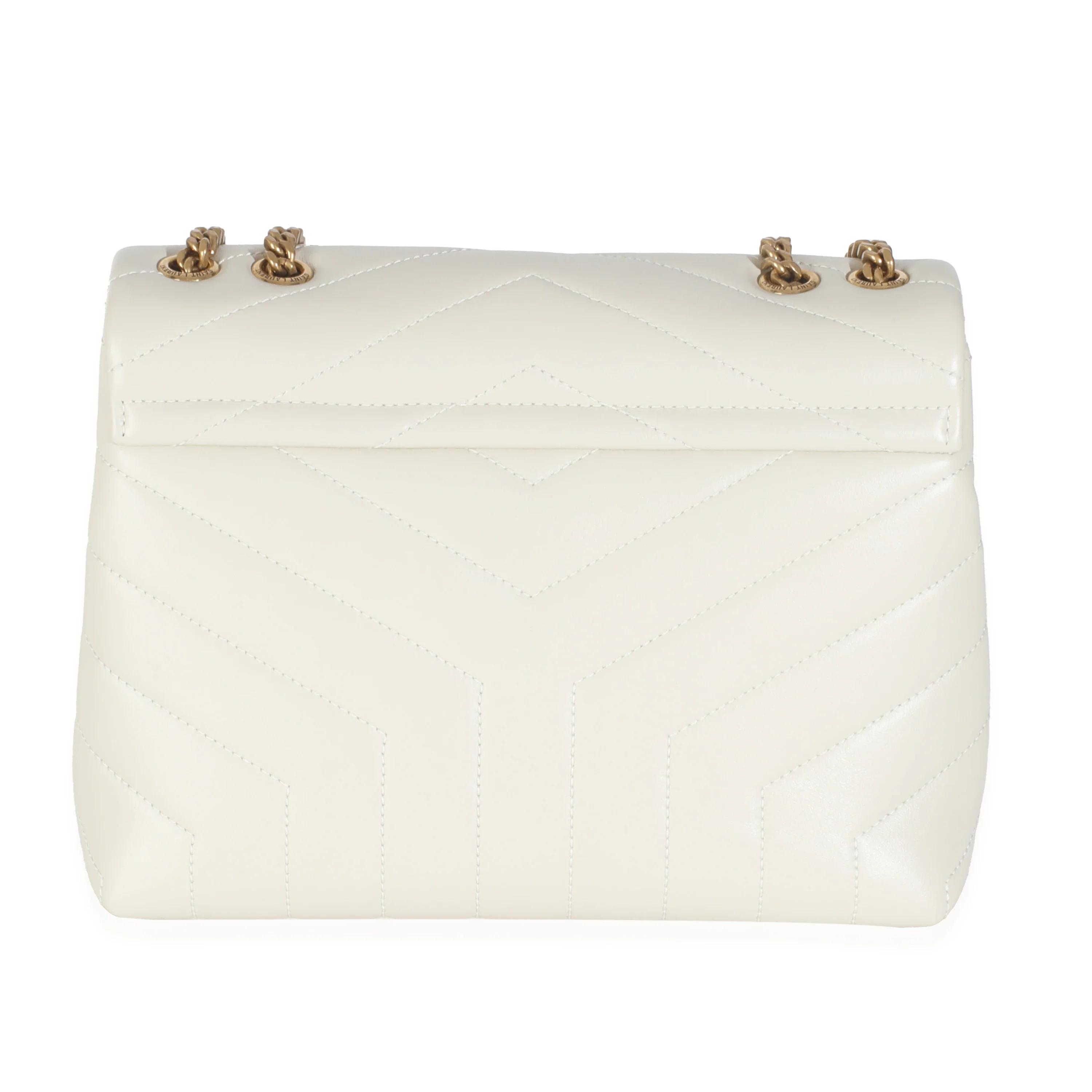 Crema Soft Calfskin Y Quilted Small Loulou Chain Satchel - Image 4
