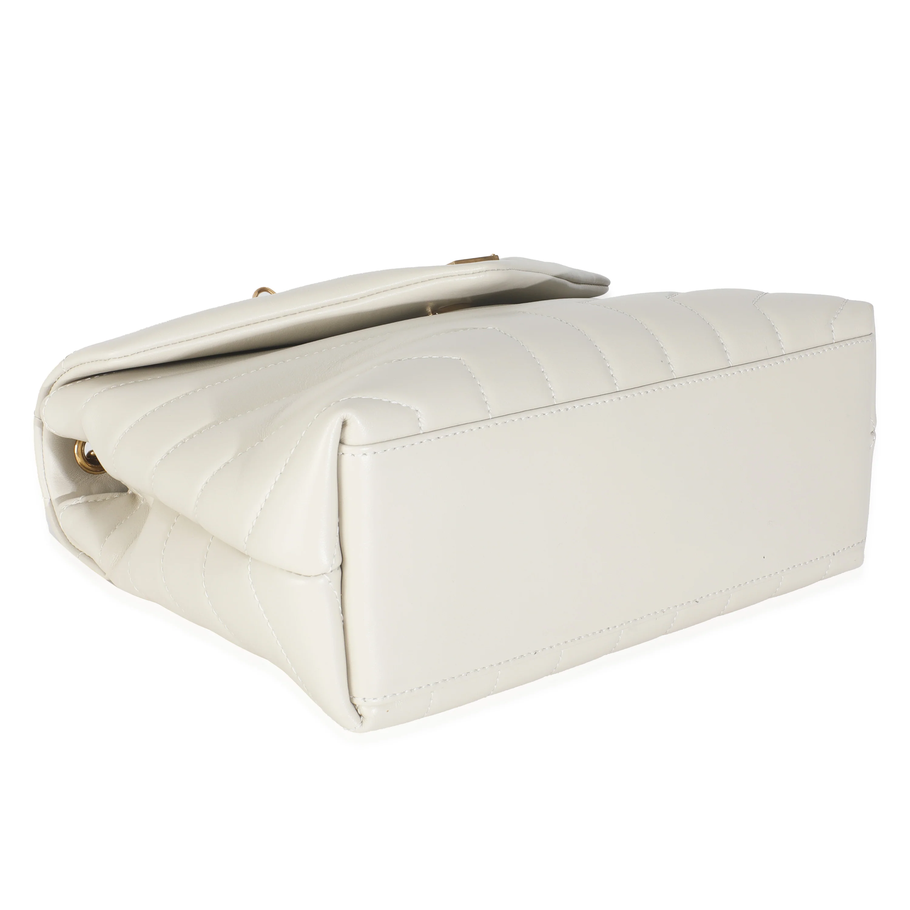 Crema Soft Calfskin Y Quilted Small Loulou Chain Satchel - Image 6
