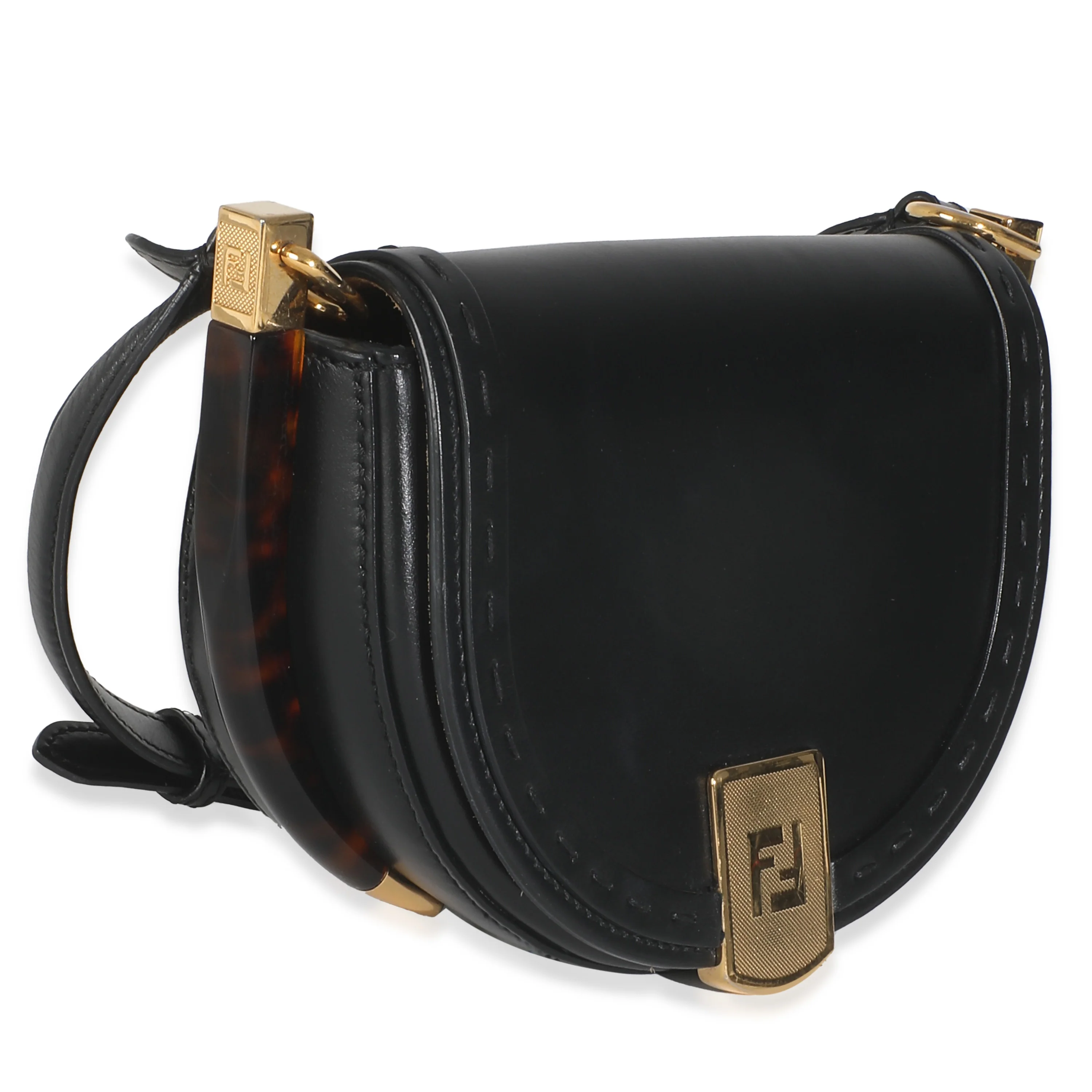 Black Vitello King Plexiglass Moonlight Shoulder Bag - Image 3