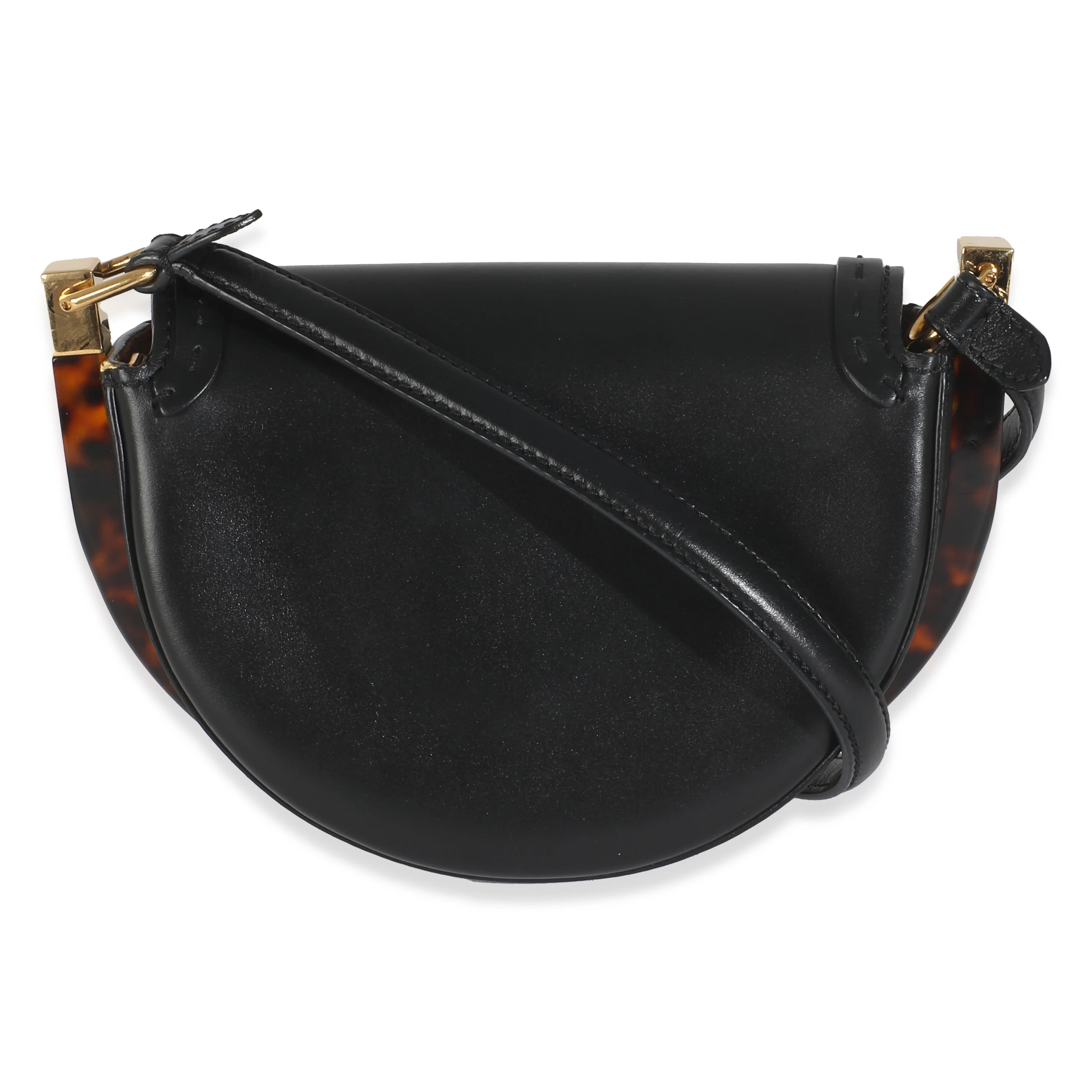Black Vitello King Plexiglass Moonlight Shoulder Bag - Image 4
