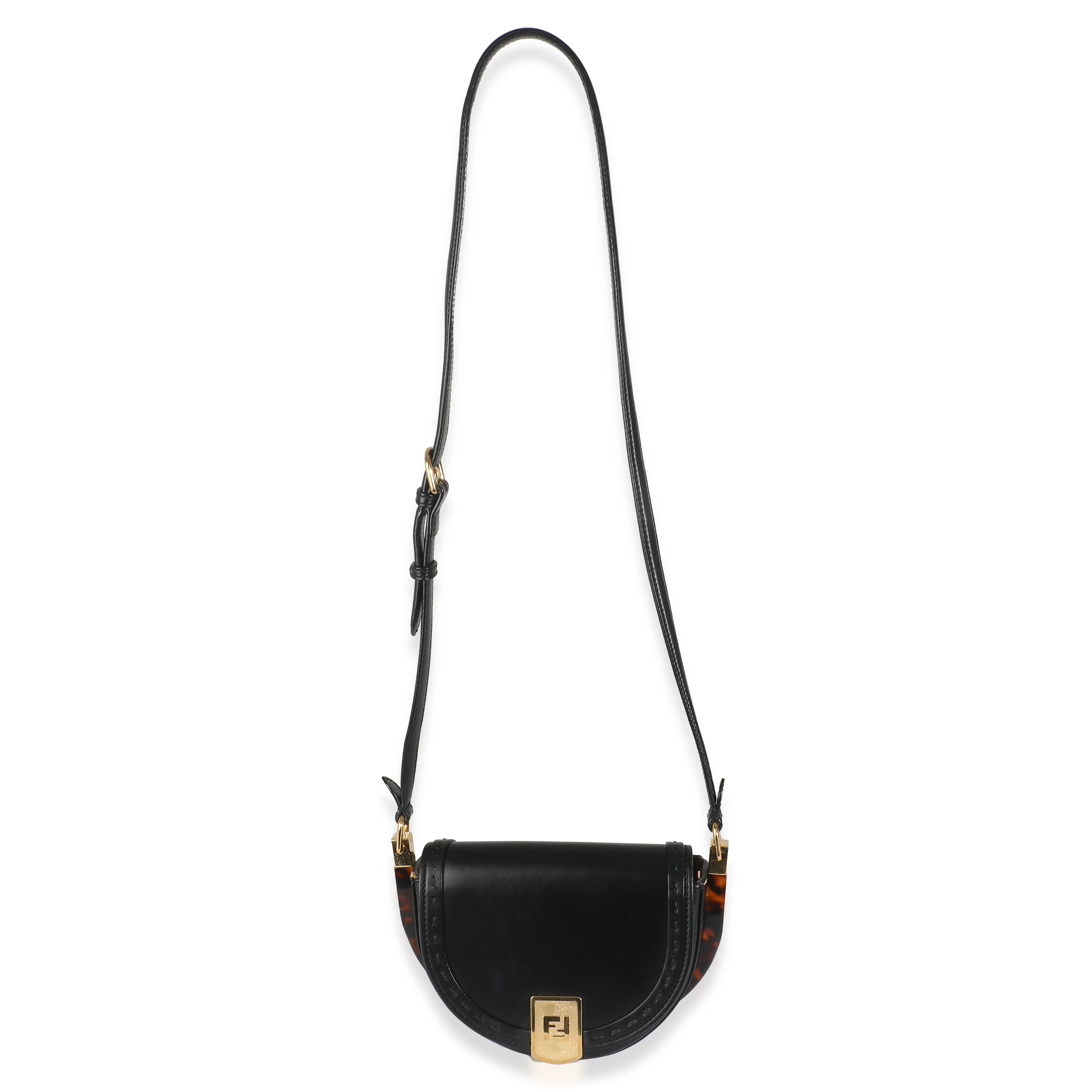 Black Vitello King Plexiglass Moonlight Shoulder Bag - Image 8