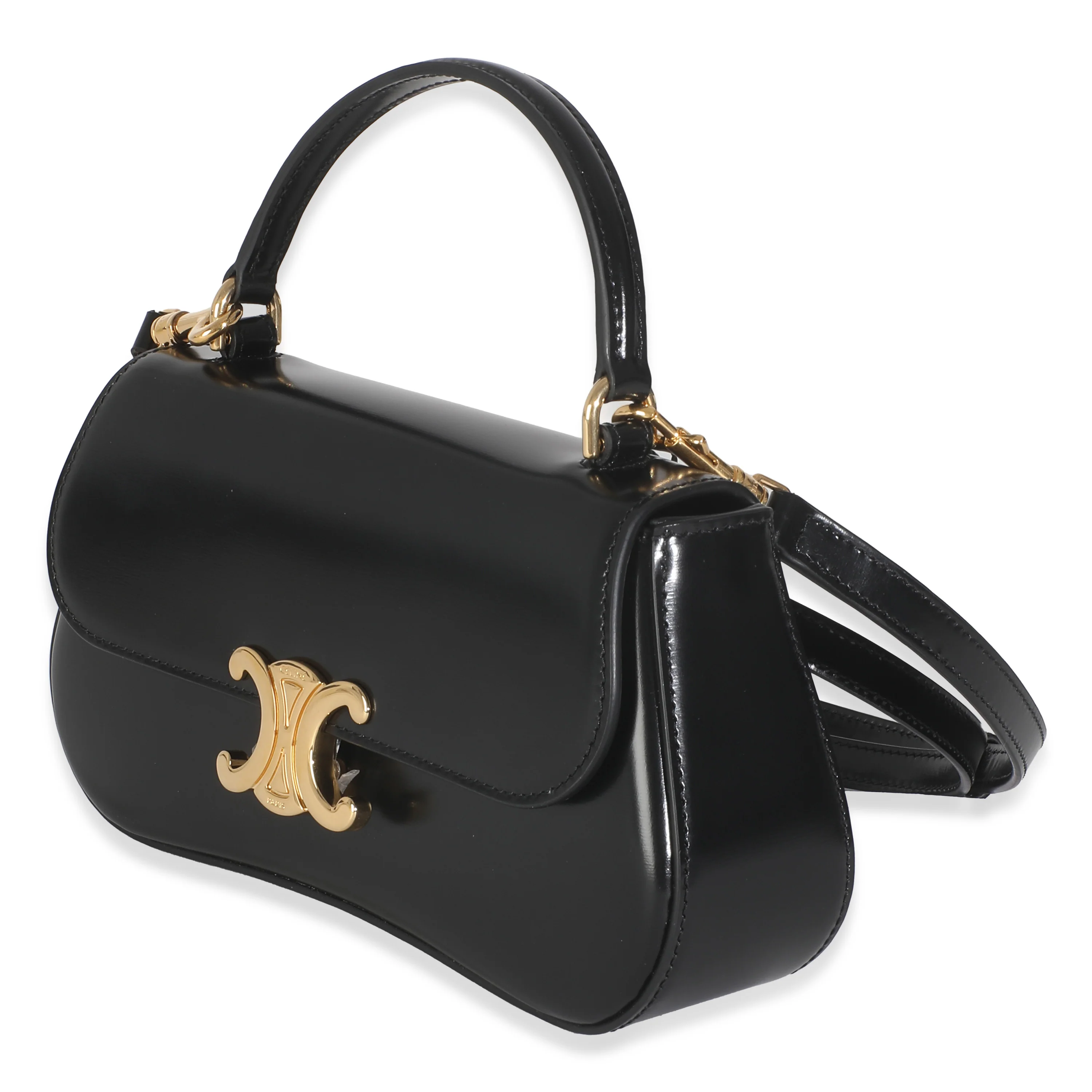 Black Smooth Calfskin Teen Lola Top Handle Bag - Image 2