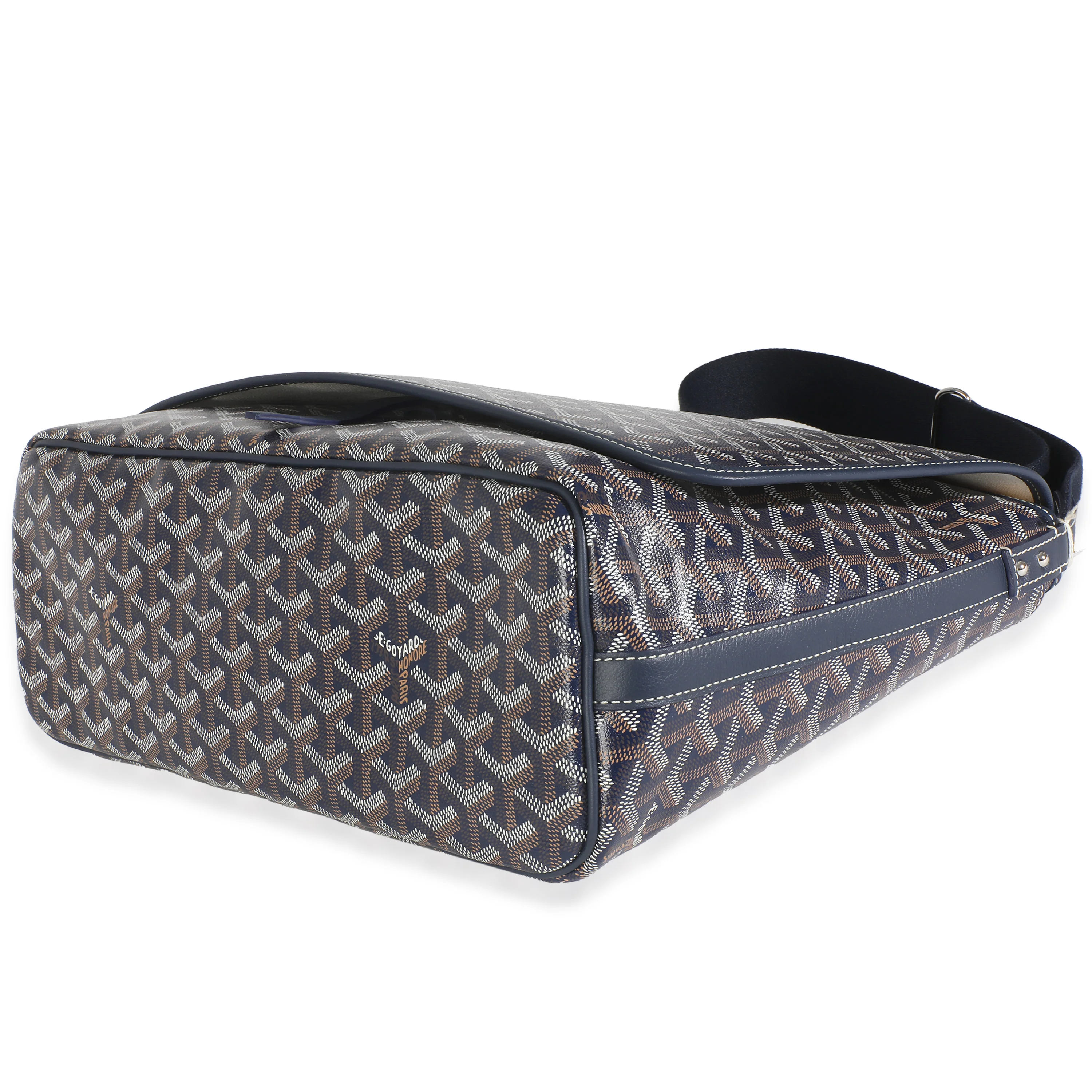 Navy Goyardine Canvas Capetien Messenger - Image 6