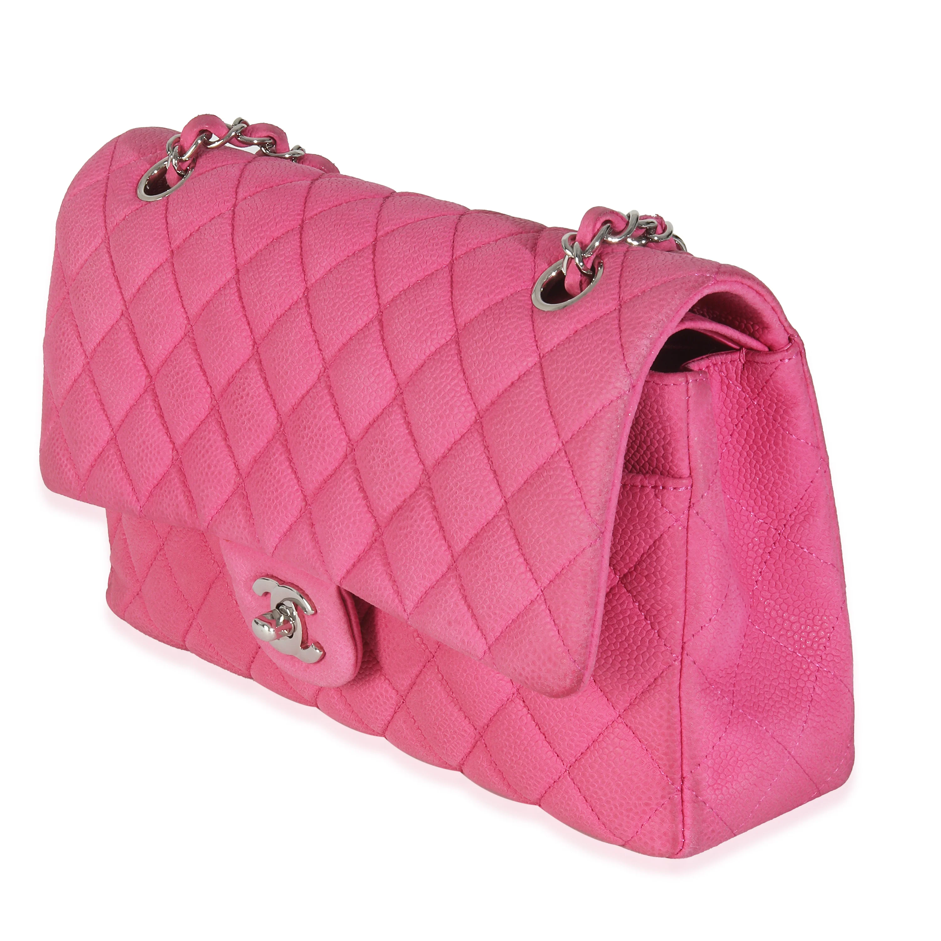 Pink Quilted Matte Caviar Medium Classic Double Flap Bag - Image 2