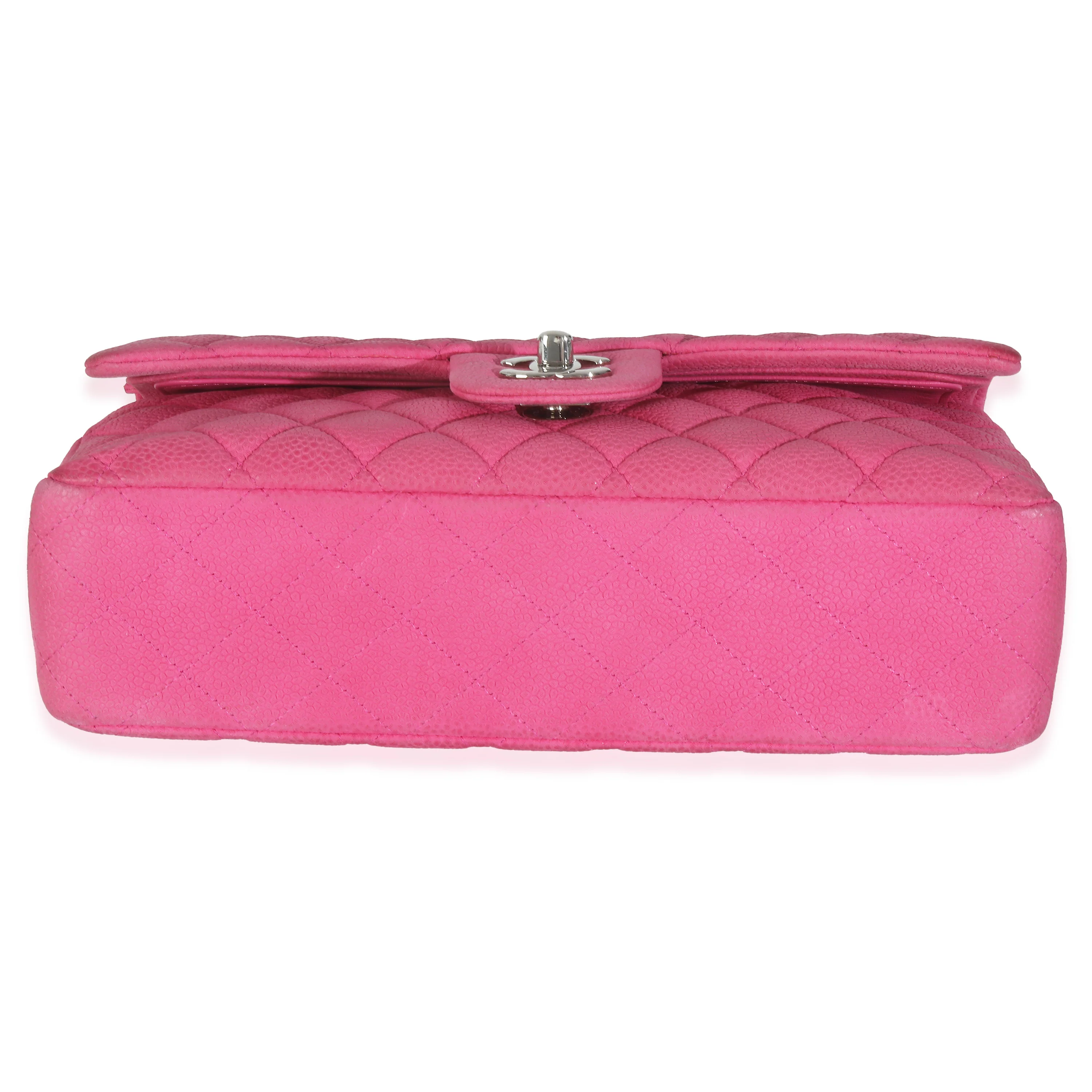 Pink Quilted Matte Caviar Medium Classic Double Flap Bag - Image 5