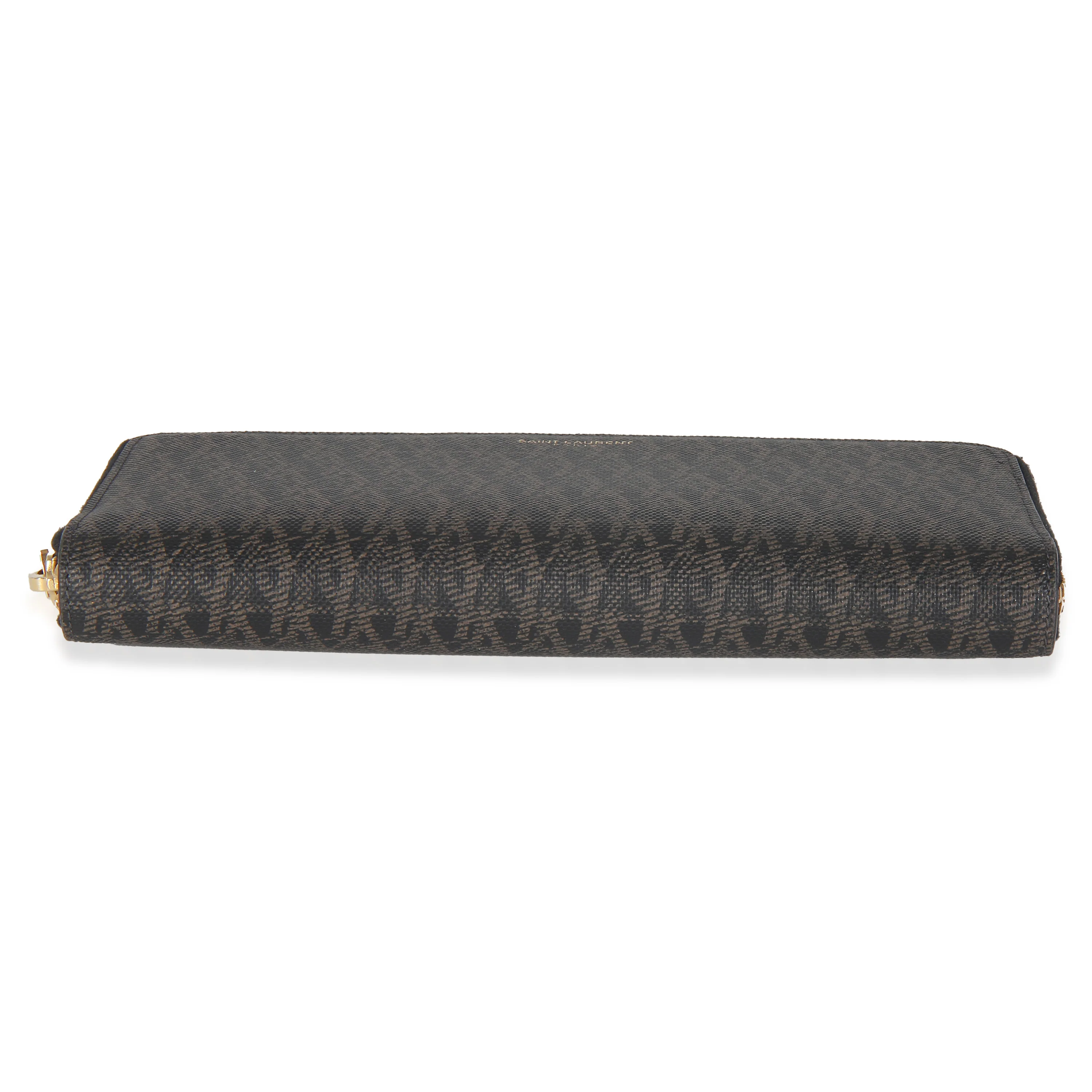 Black Brown Monogram Canvas Classic Zip Around Wallet - Image 5