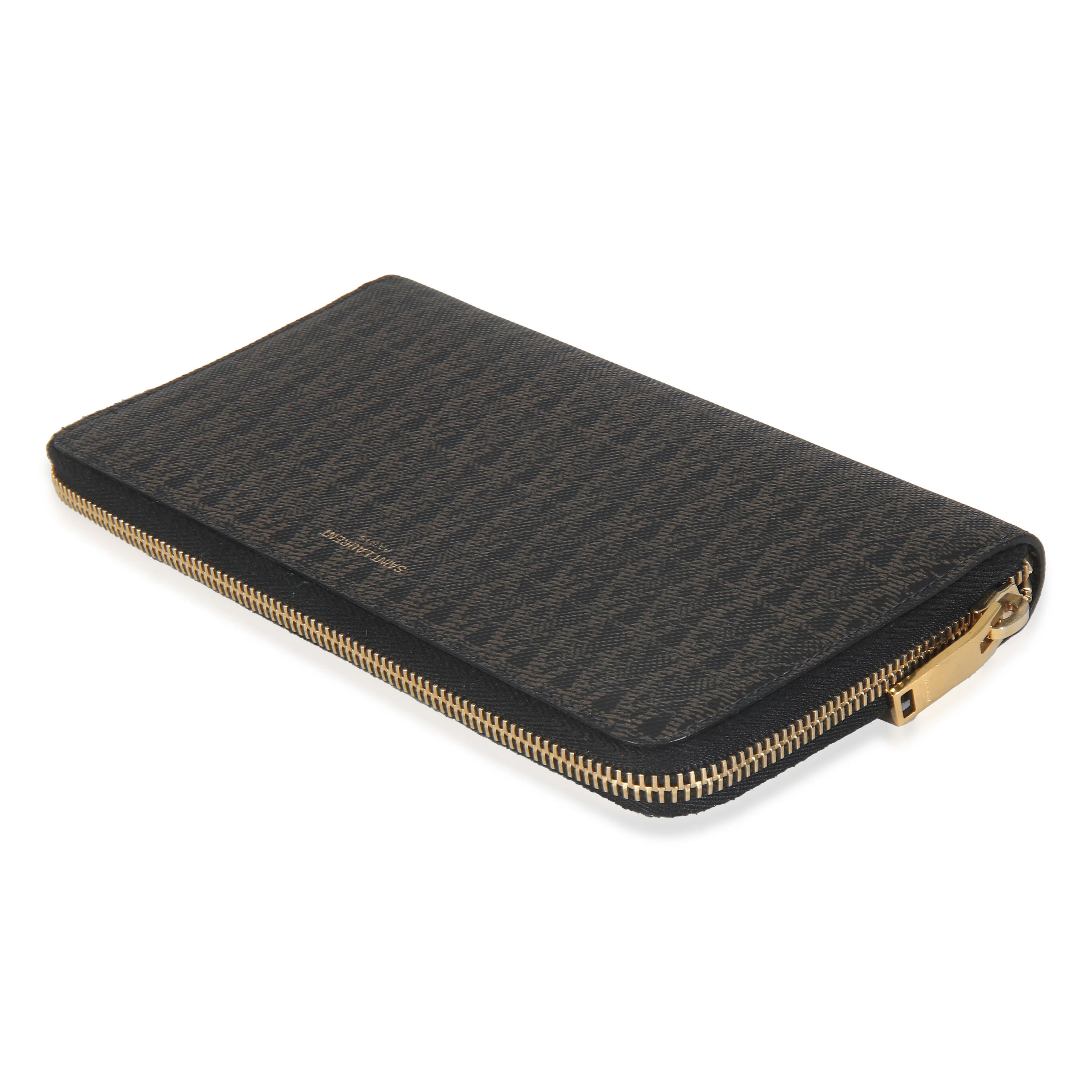 Black Brown Monogram Canvas Classic Zip Around Wallet - Image 7