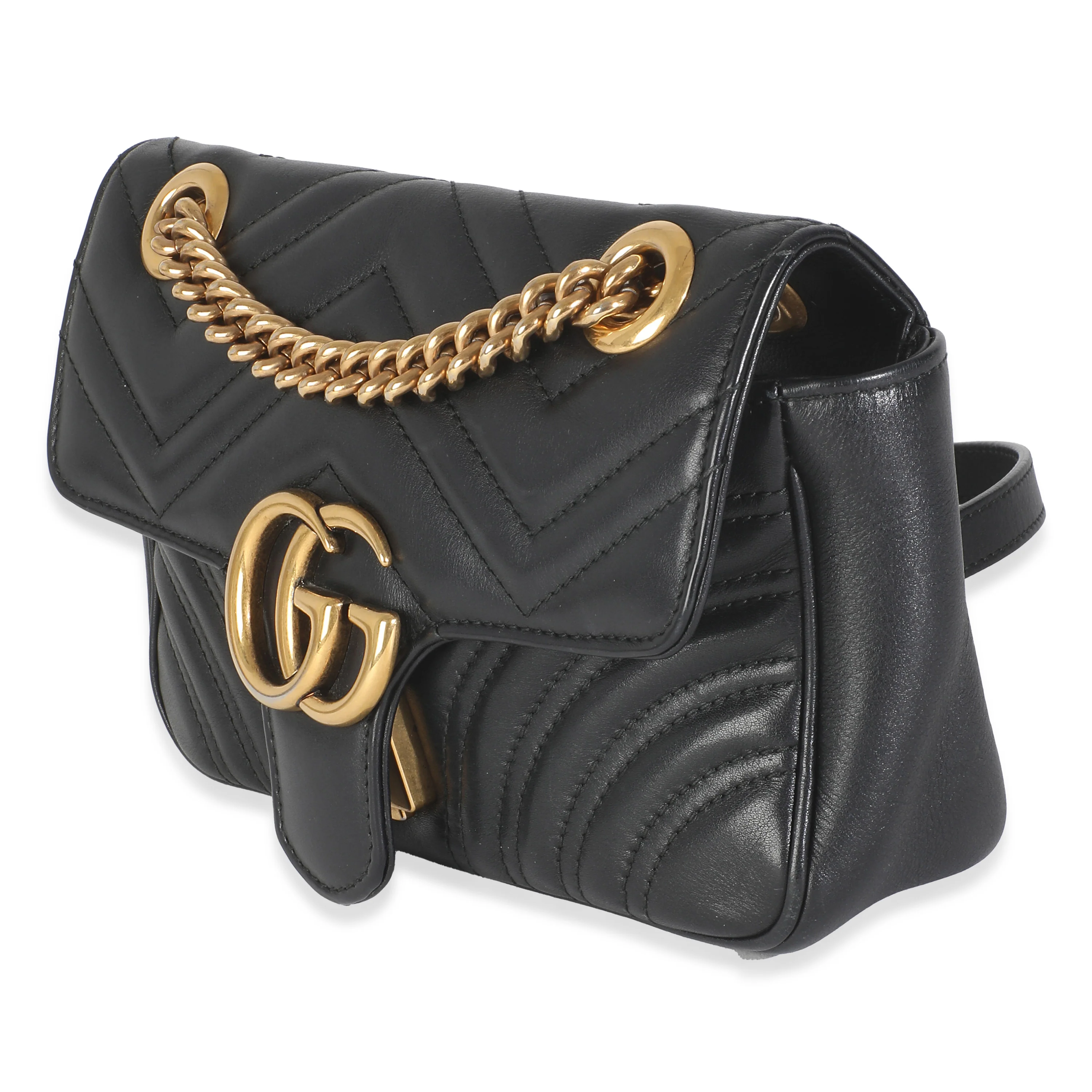 Black Matelasse Calfskin Small GG Marmont Shoulder Bag - Image 2