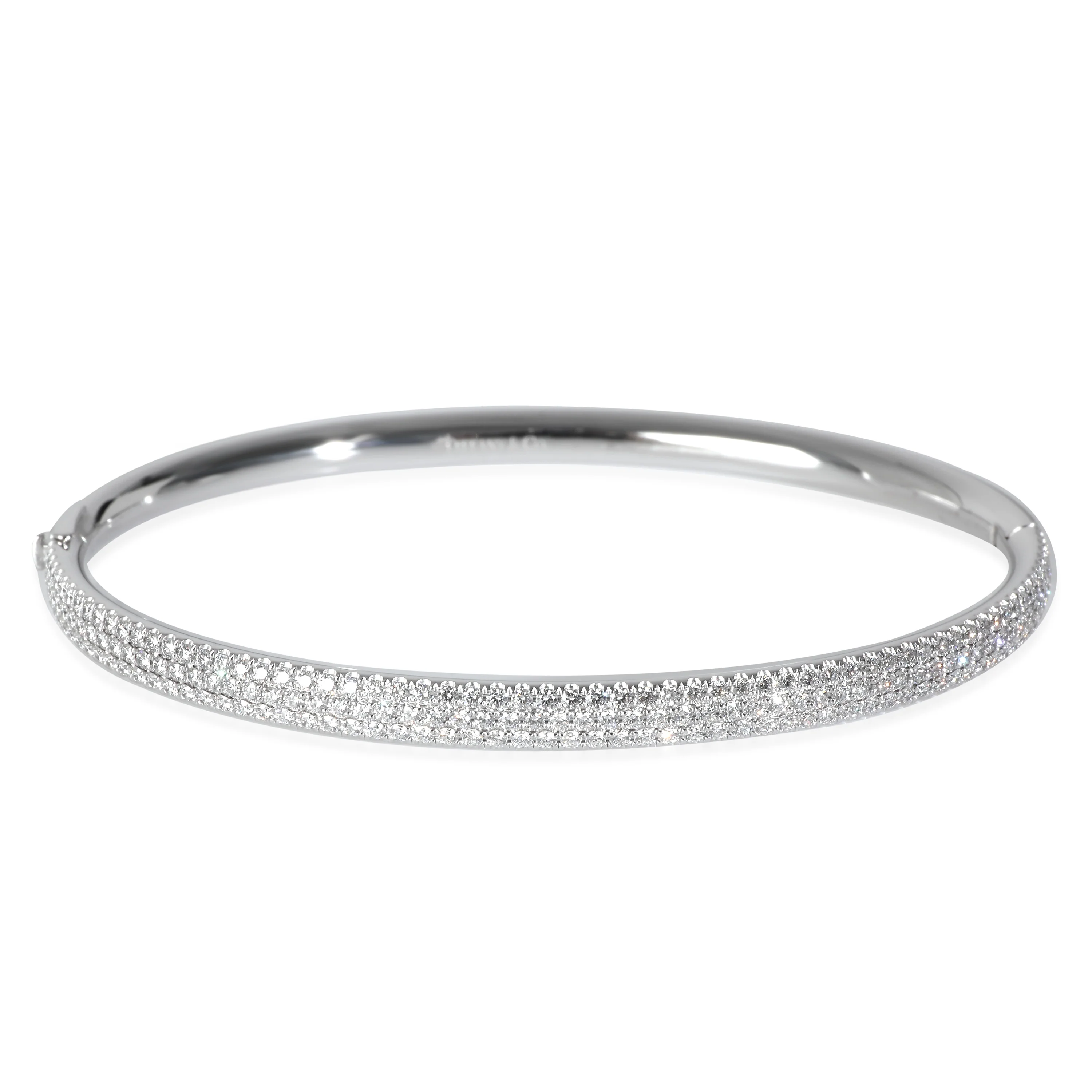 White Gold Diamond 3 Row Metro Bangle Bracelet