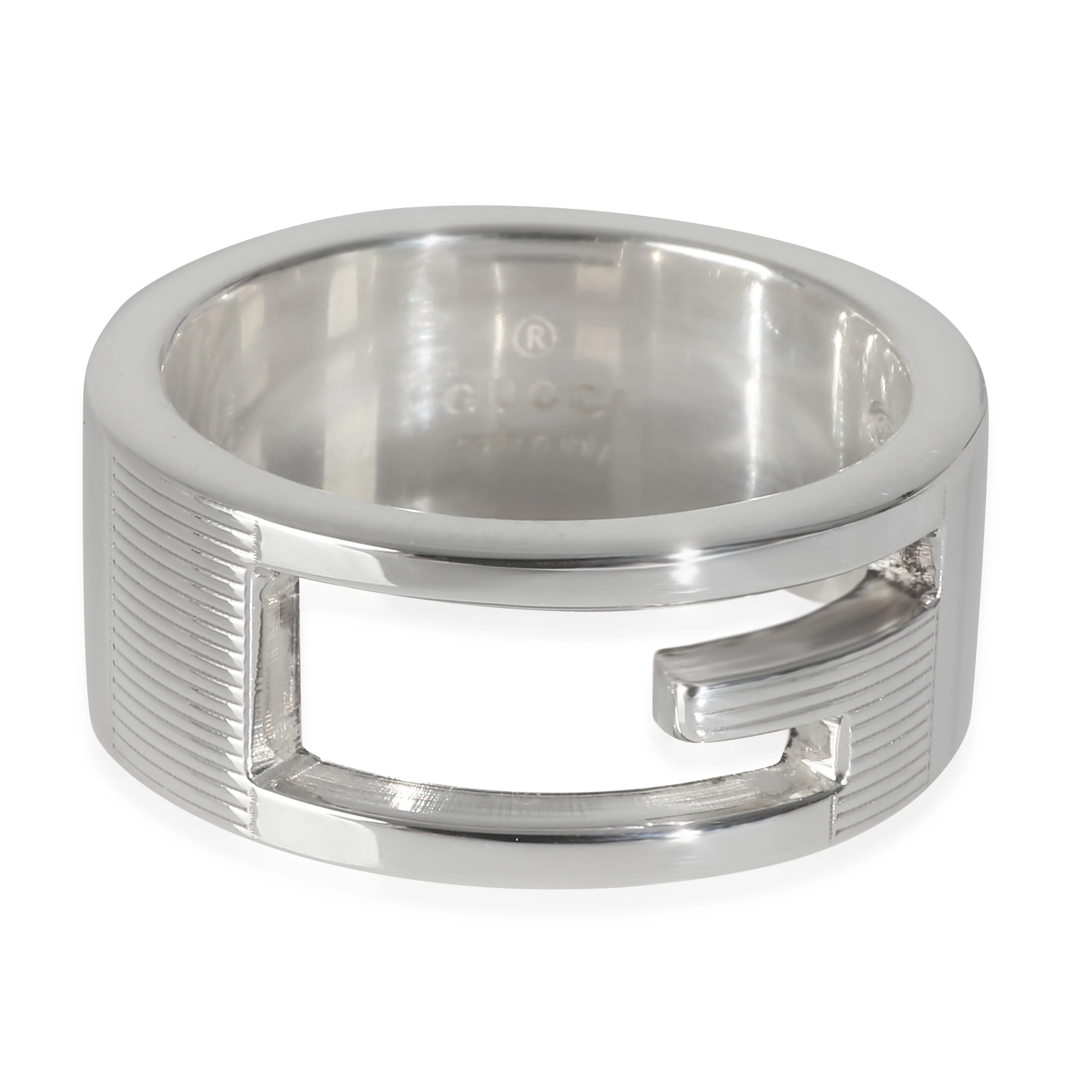 Sterling Silver  Narrow Cutout G Ring