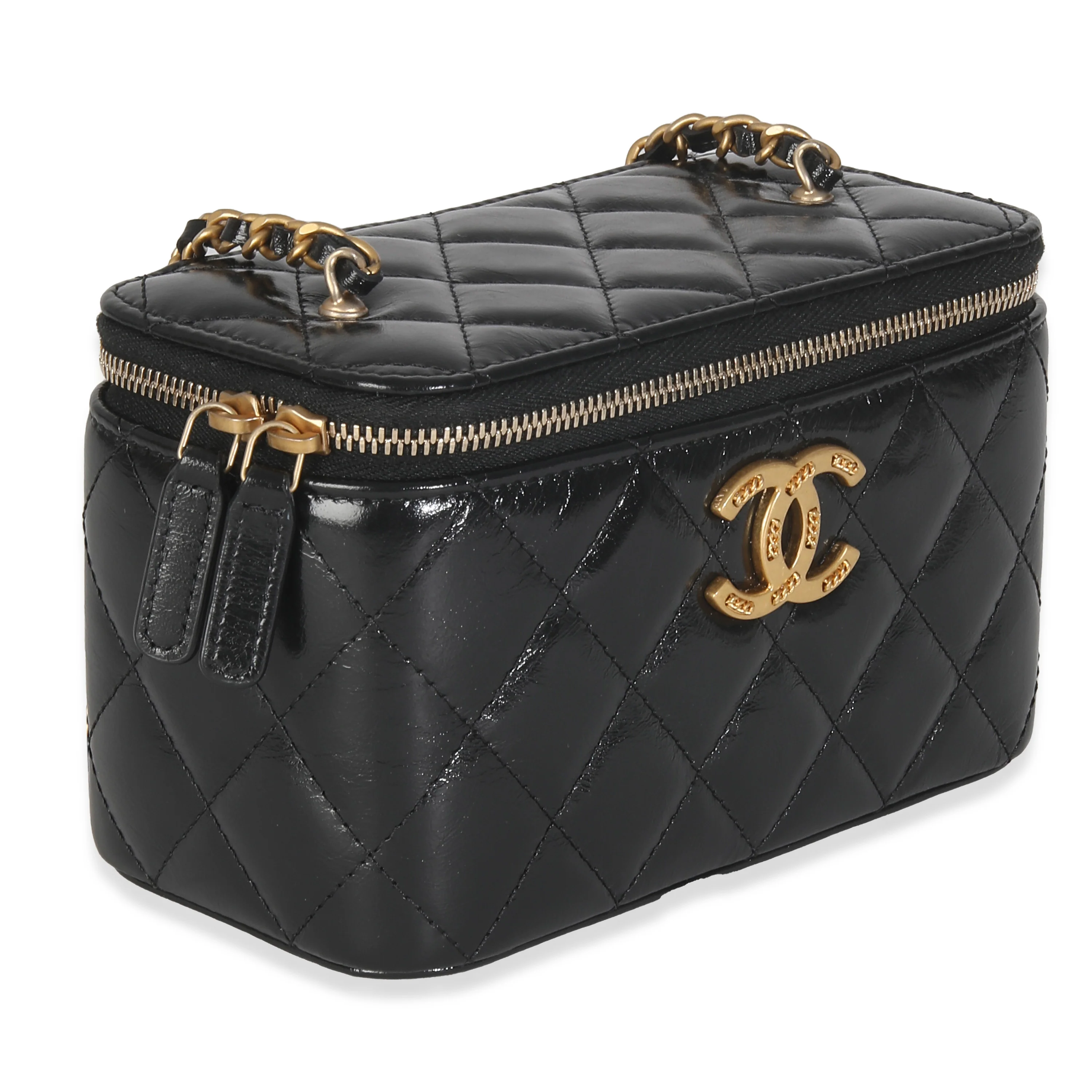Black Quilted Calfskin Chain CC Vanity - Image 3