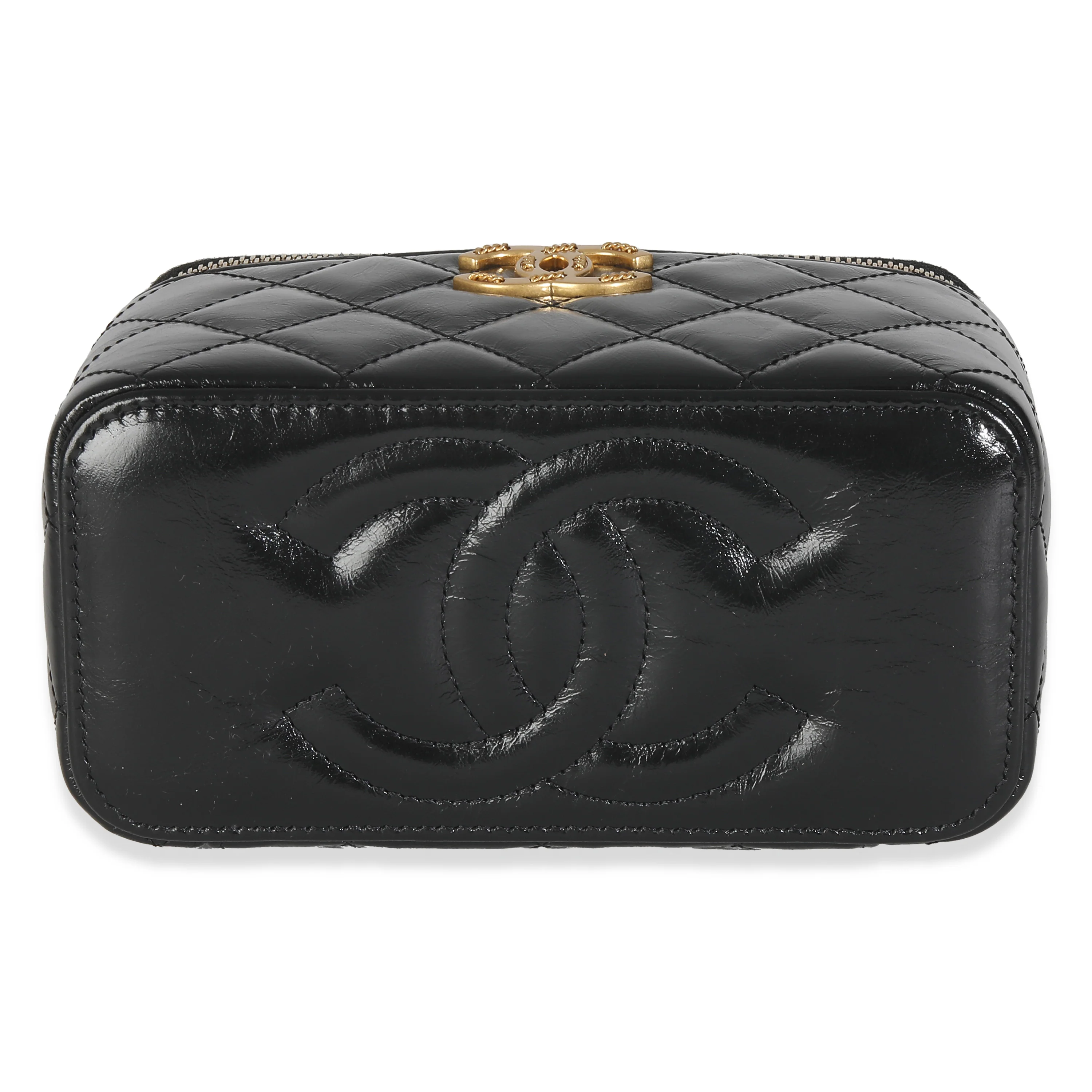 Black Quilted Calfskin Chain CC Vanity - Image 5