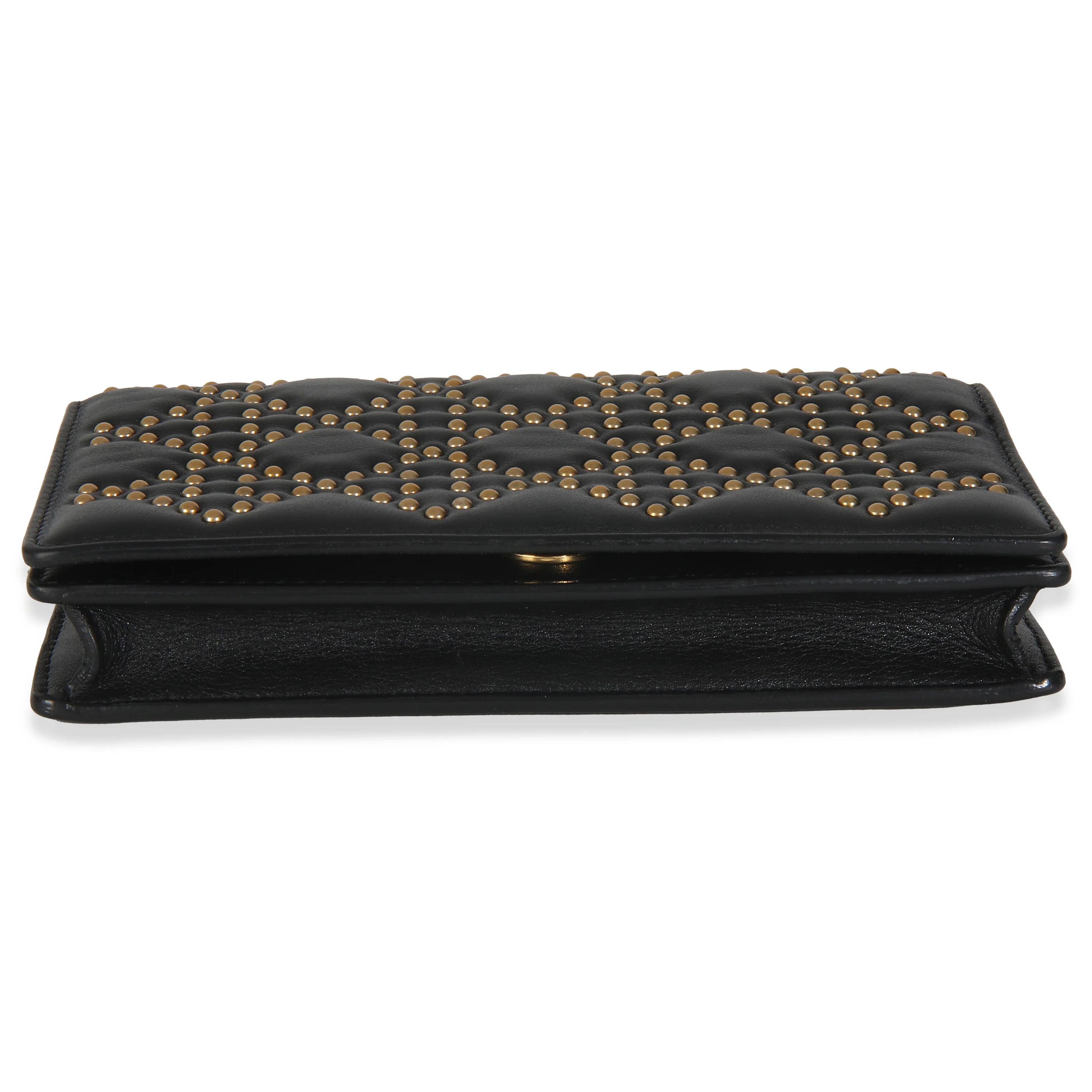 Black Studded Lady Dior Wallet On Chain - Image 4