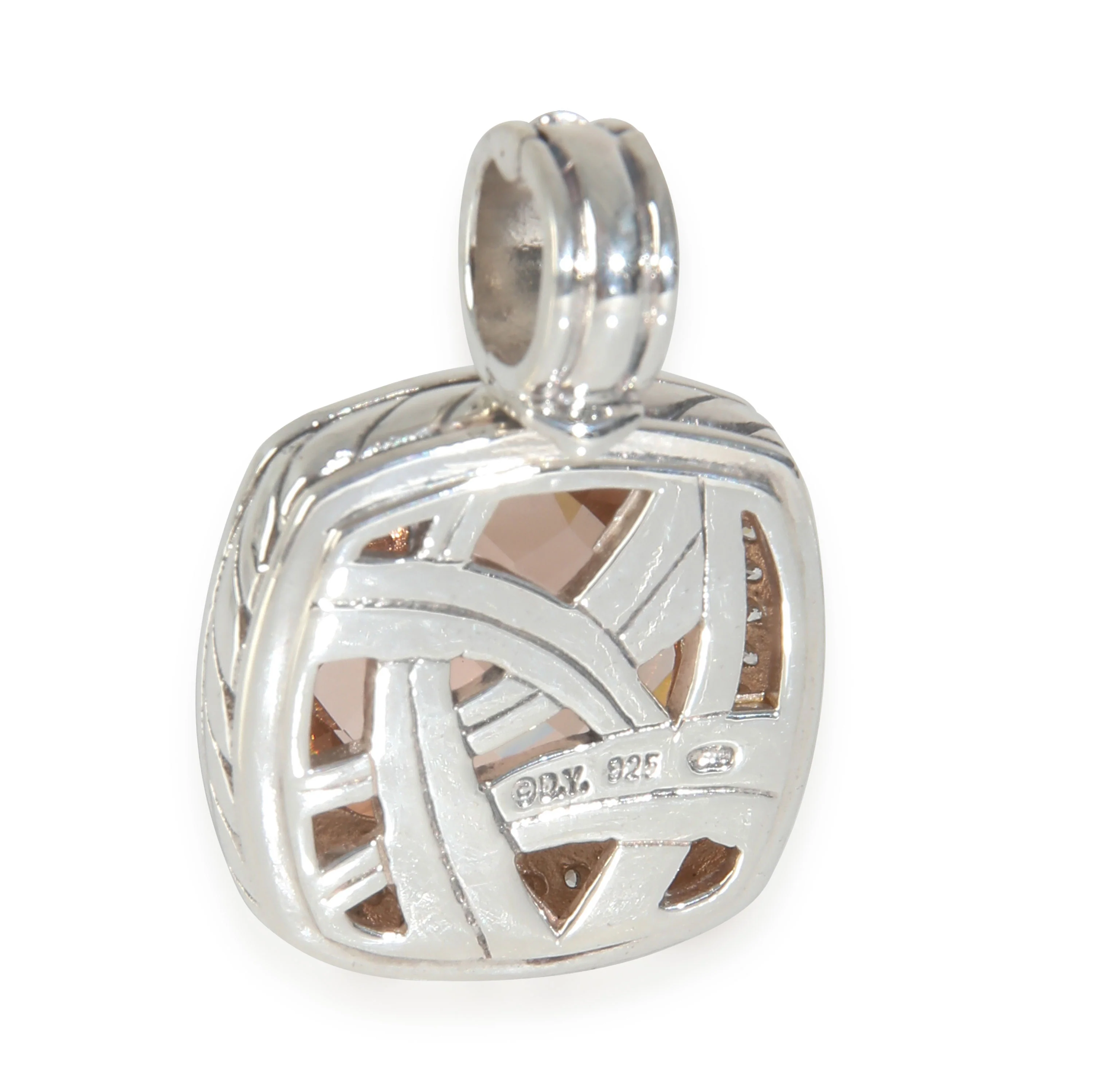 Sterling Silver Morganite and Diamond Albion Pendant - Image 3