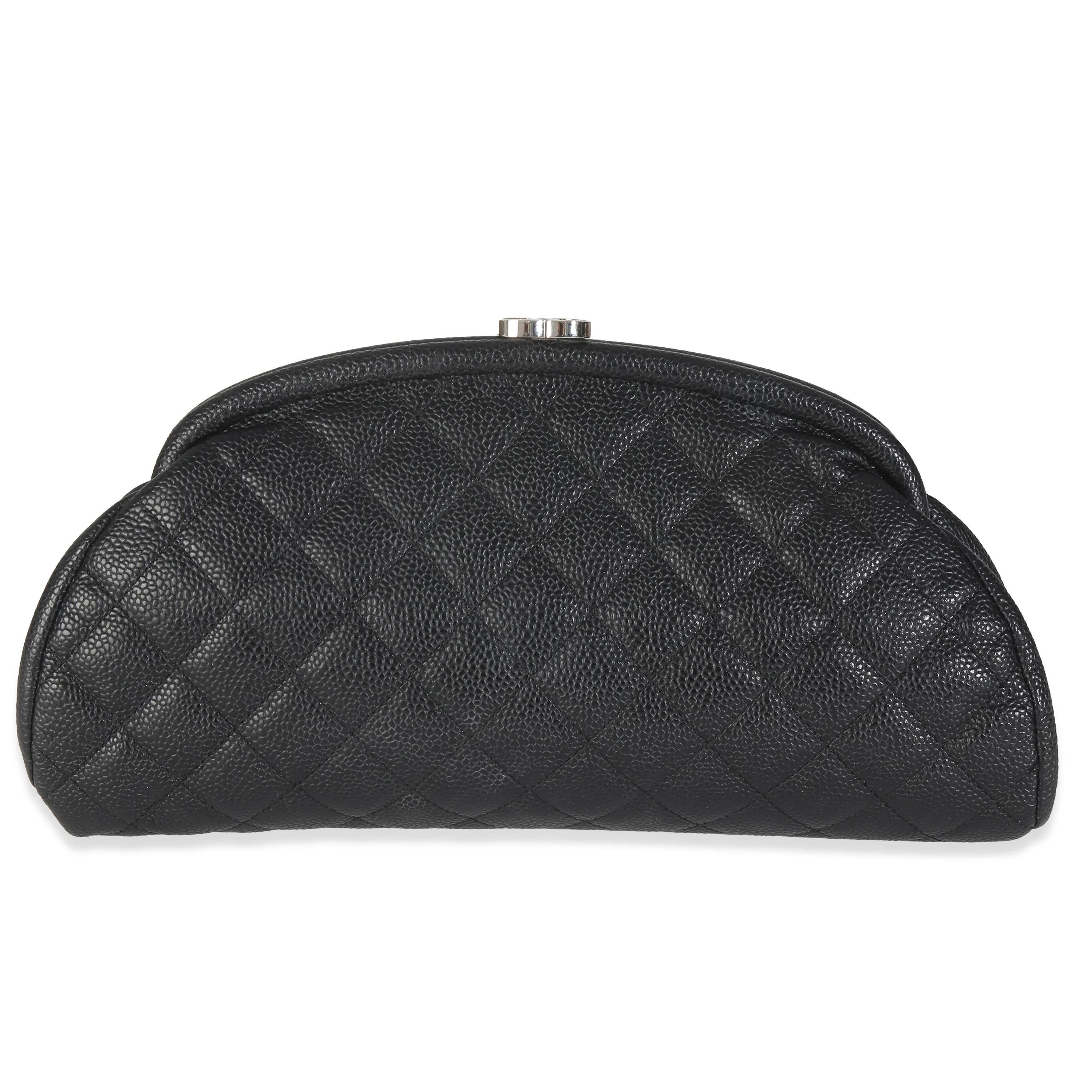 Black Quilted Caviar Timeless Clutch