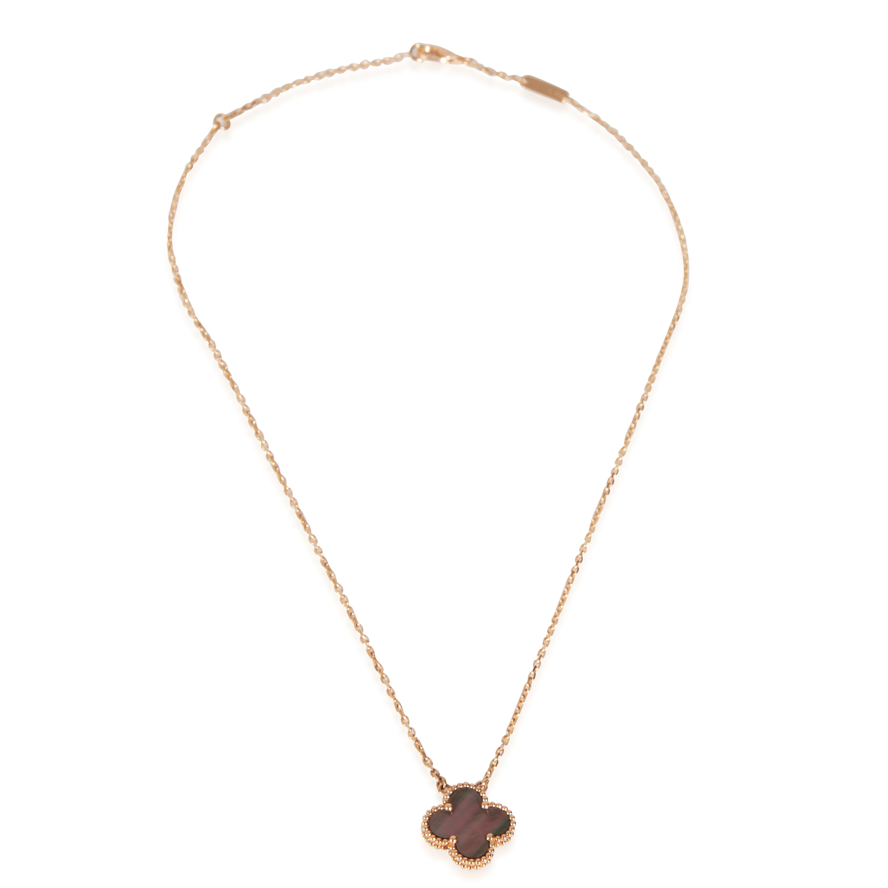 Rose Gold Mother Of Pearl Vintage Alhambra Pendant - Image 2