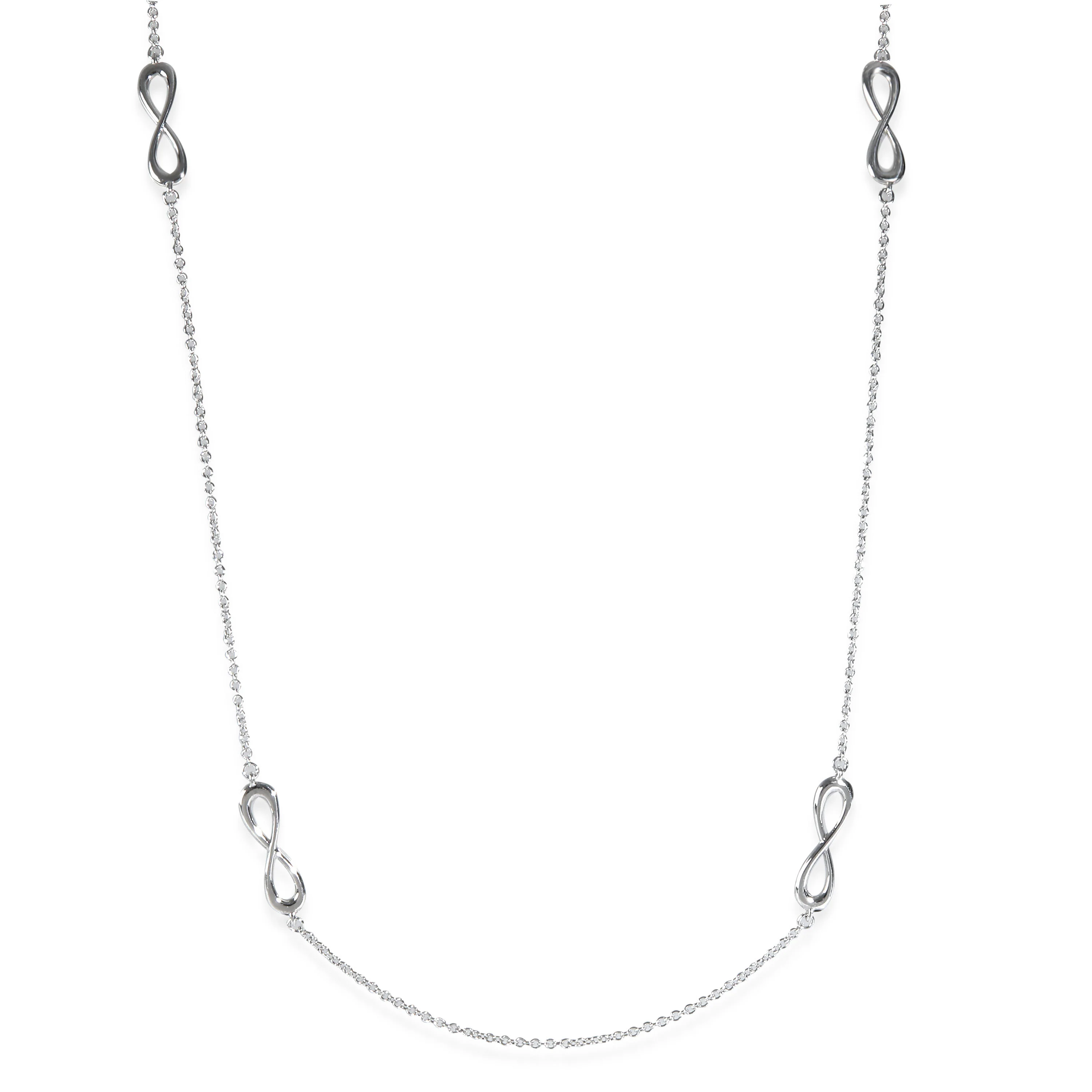 Sterling Silver  Infinity Station Necklace