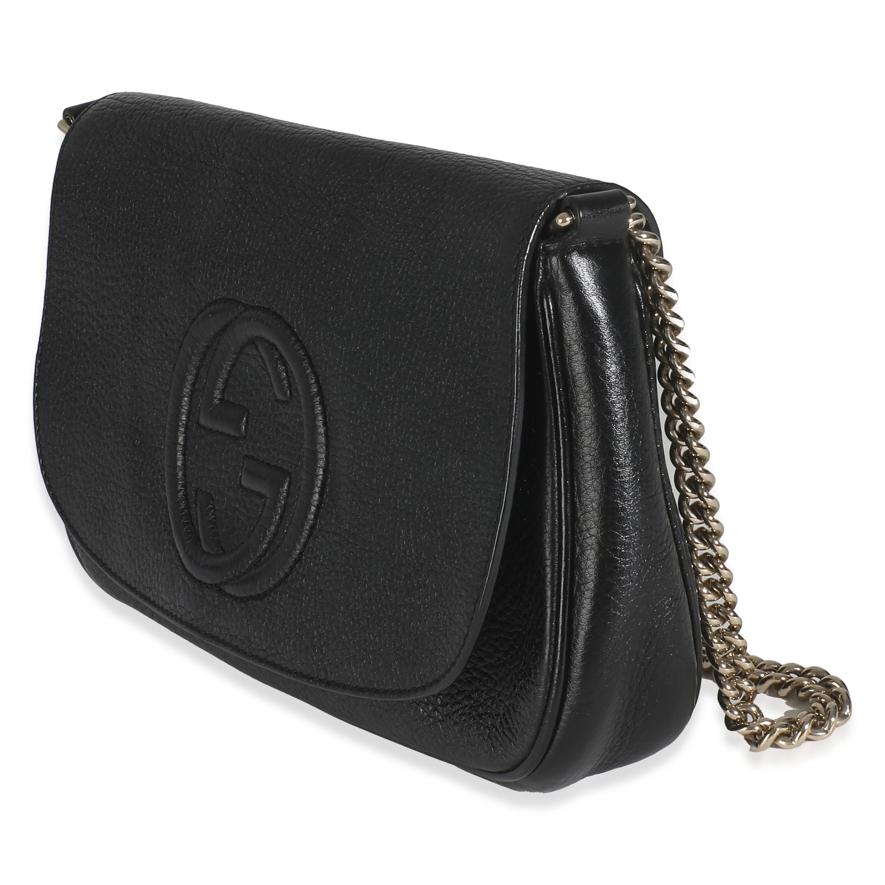Black Pebbled Calfskin Medium Soho Disco Flap - Image 2