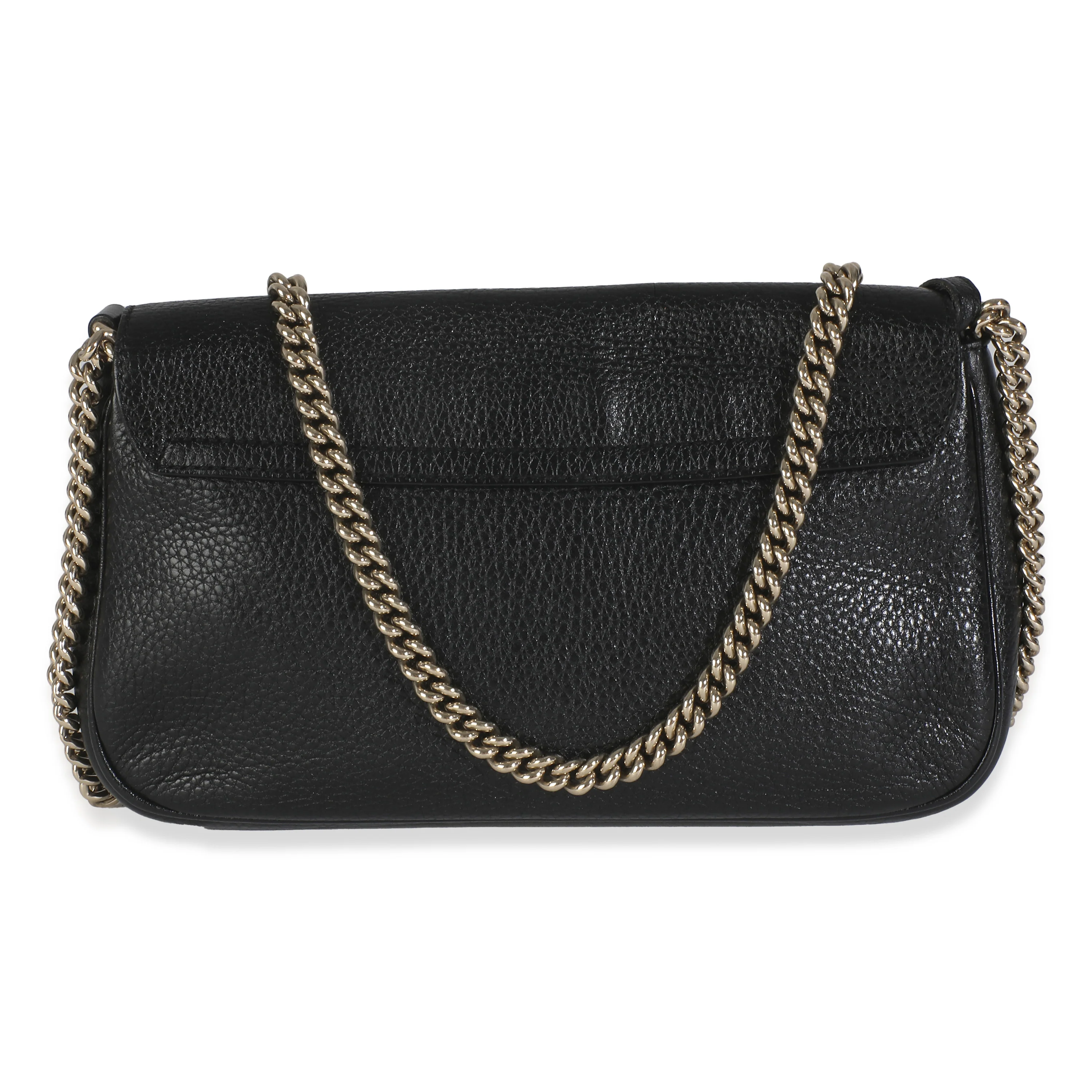 Black Pebbled Calfskin Medium Soho Disco Flap - Image 4