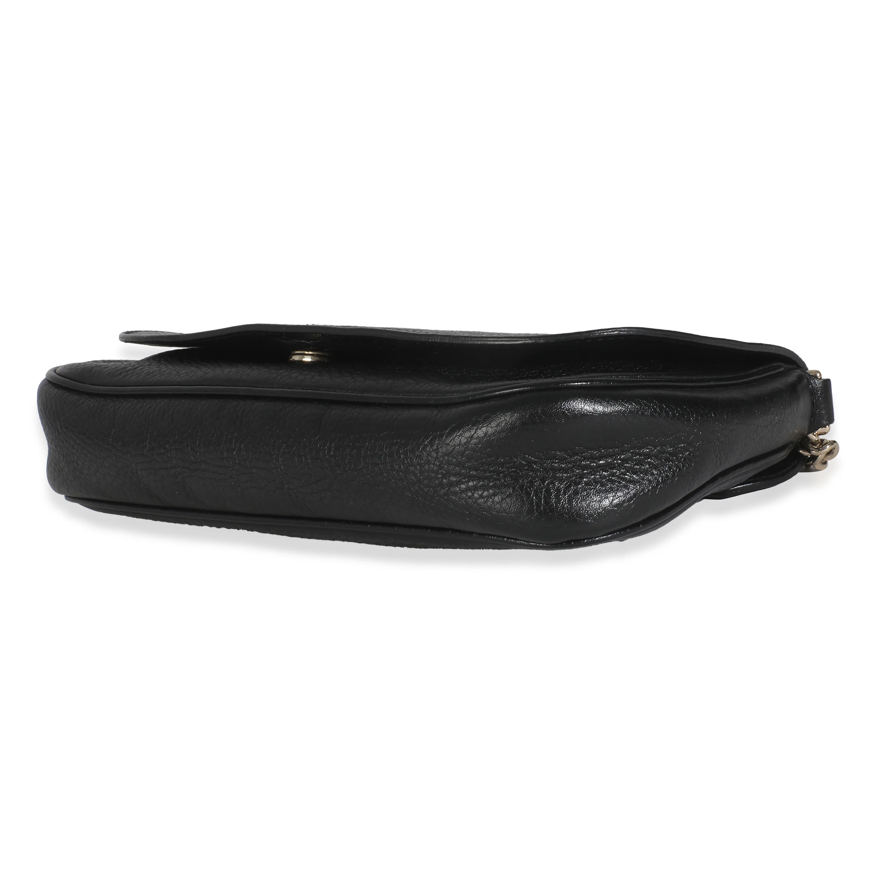 Black Pebbled Calfskin Medium Soho Disco Flap - Image 7