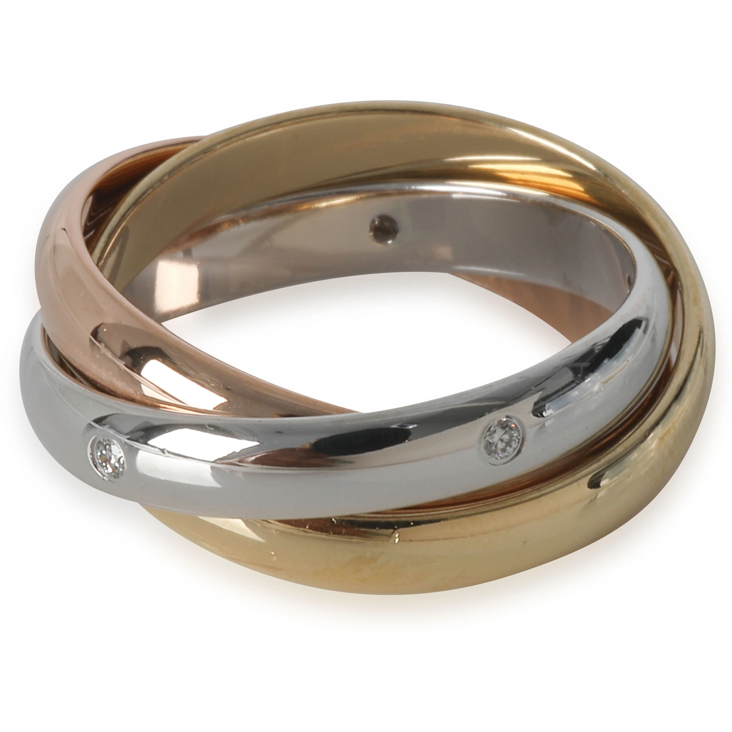 3-Tone Gold Diamond 5 Diamond Trinity Ring - Image 2