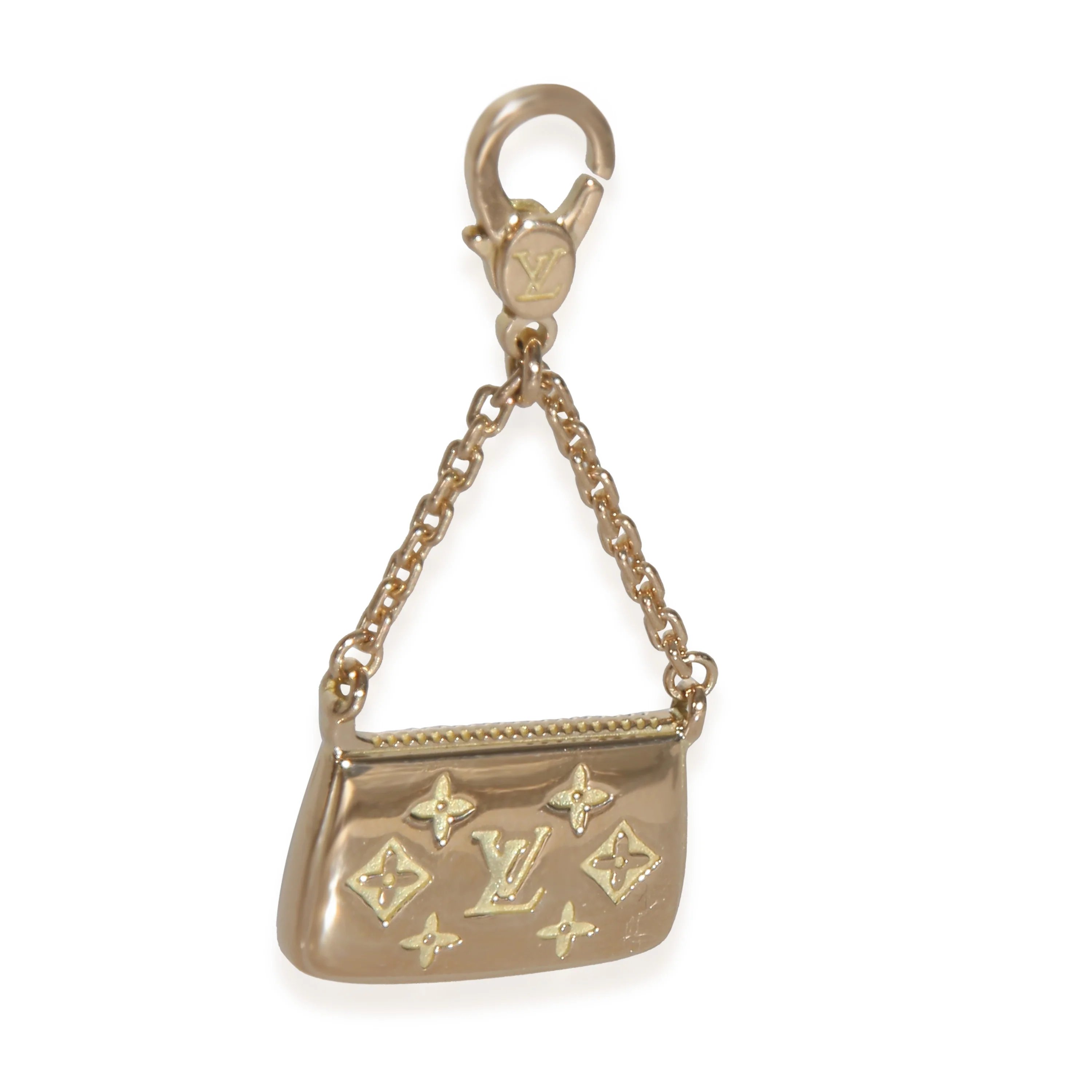 Yellow Gold  Monogram Purse Charm - Image 3