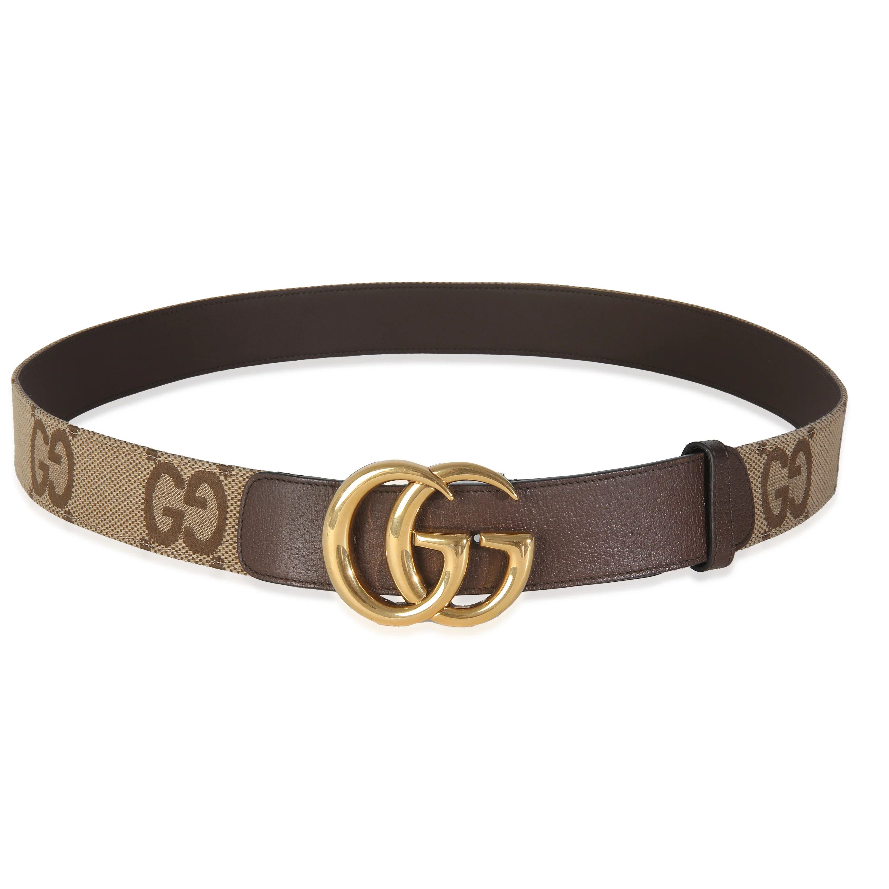 Beige Jumbo GG Canvas Marmont Belt 115/46