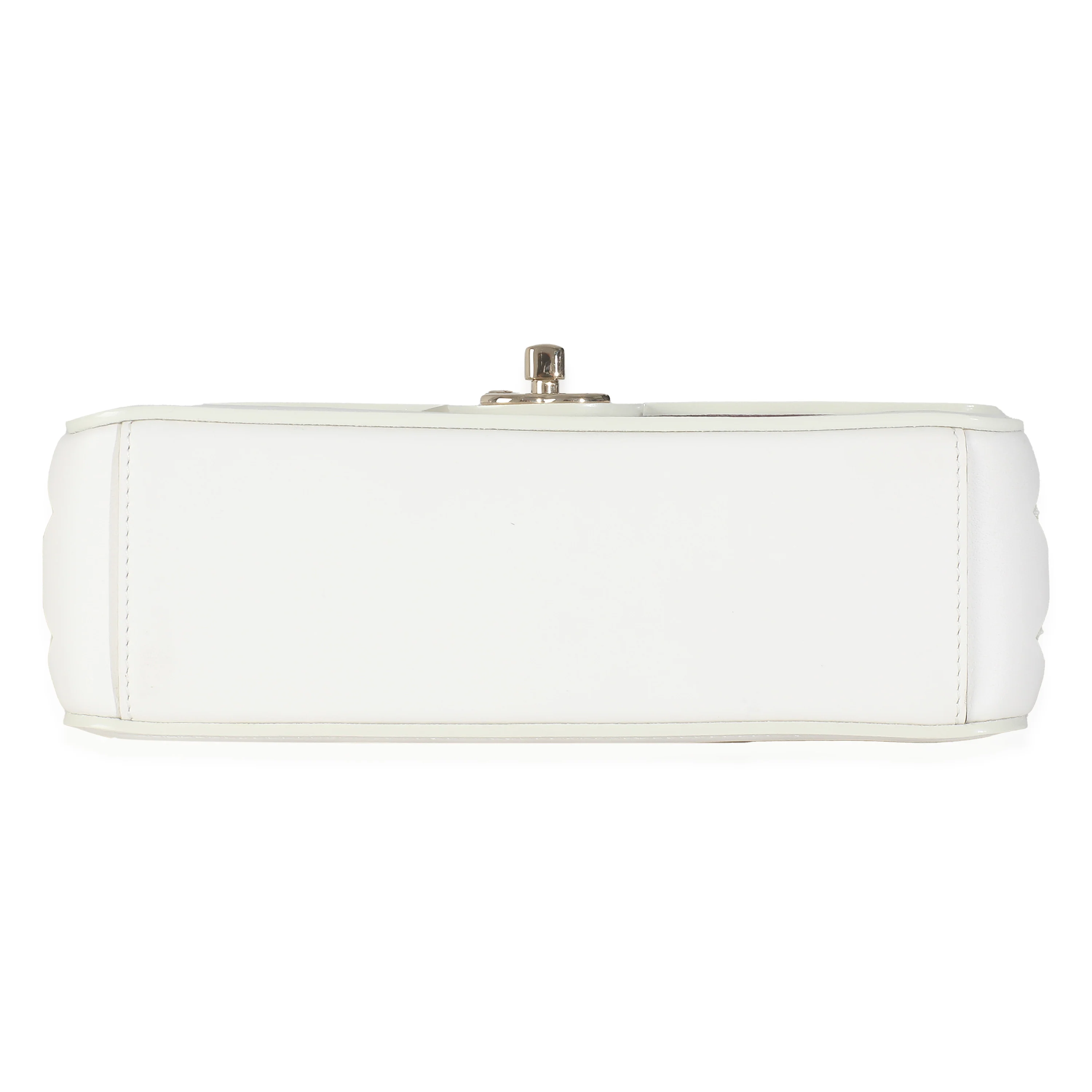 White Lambskin Small See Through Flap Bag - Image 4