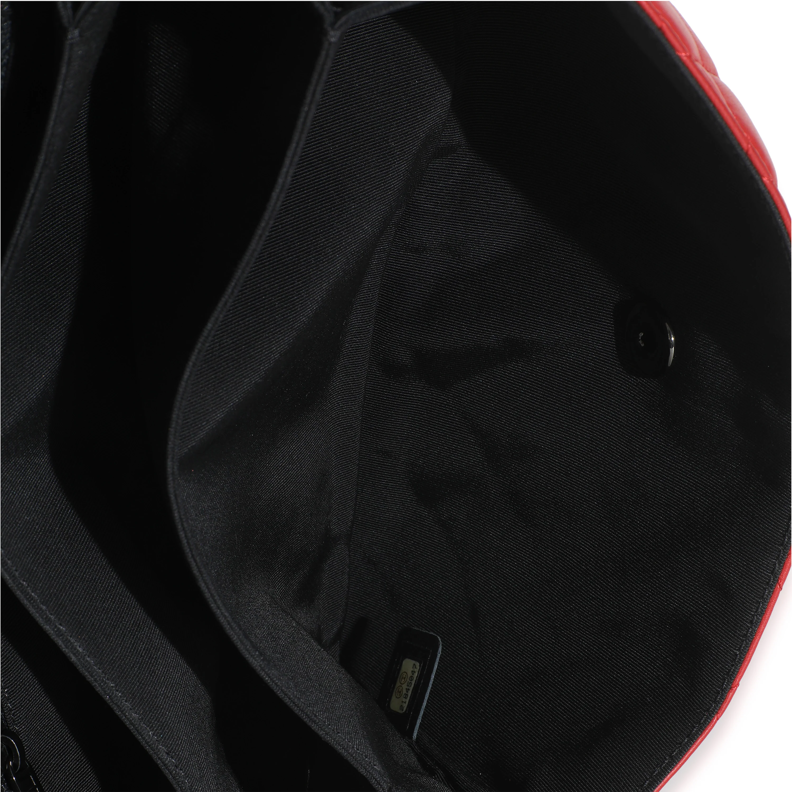 Vintage Black Red Quilted Lambskin Two Tone Flap Bag - Image 9