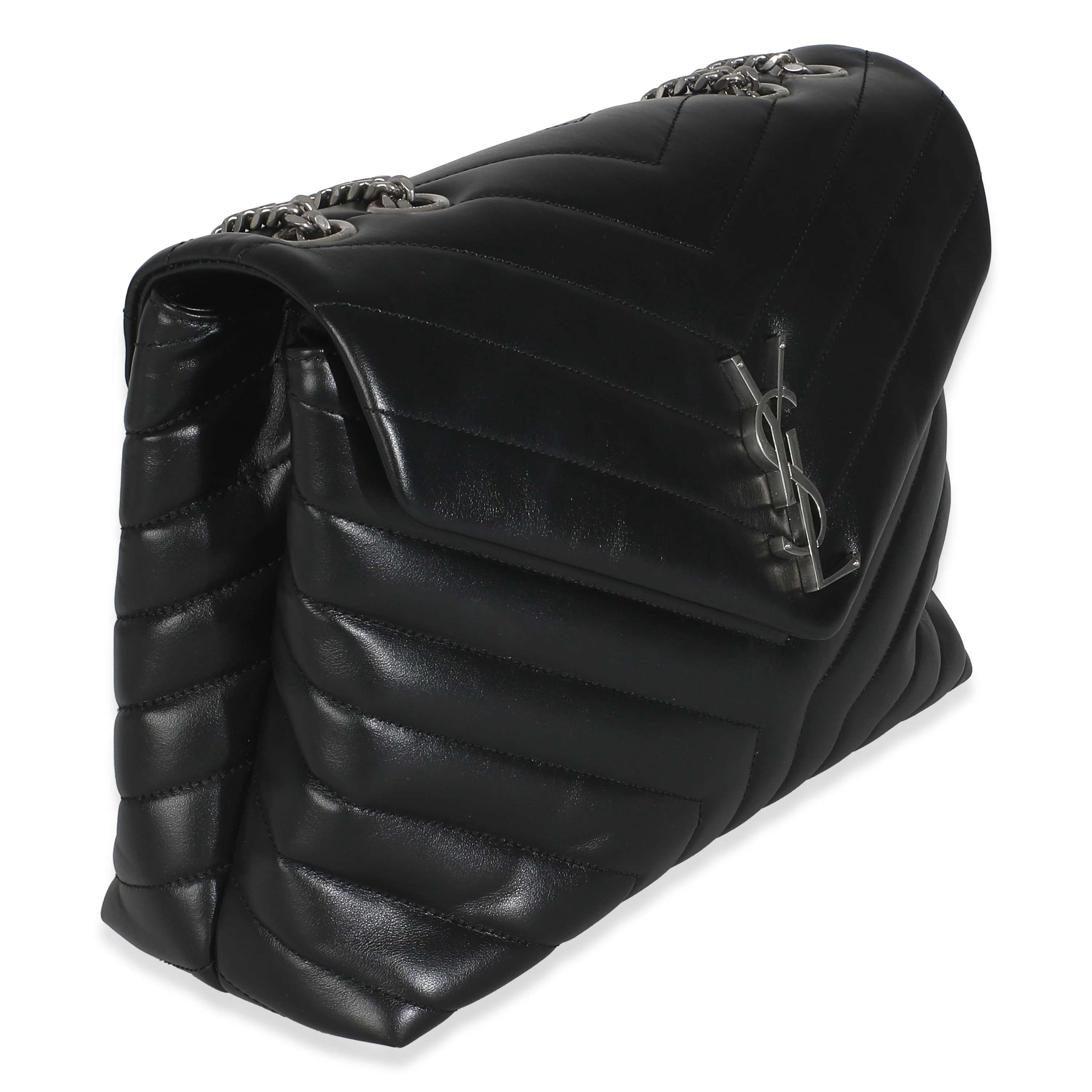 Black Matelasse Calfskin Medium Loulou - Image 3