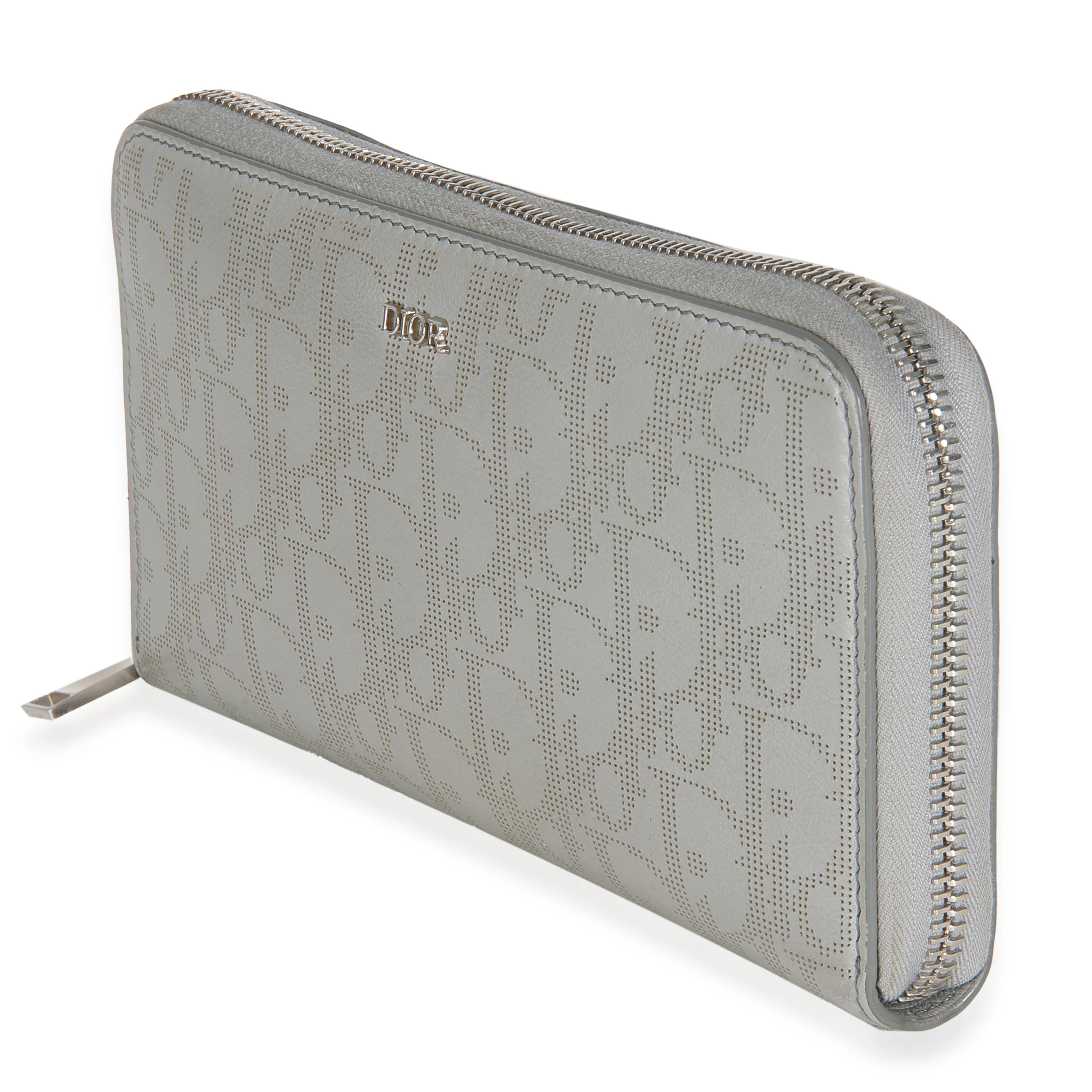 Dior Grey Oblique Galaxy Leather Long Zipped Wallet - Image 2
