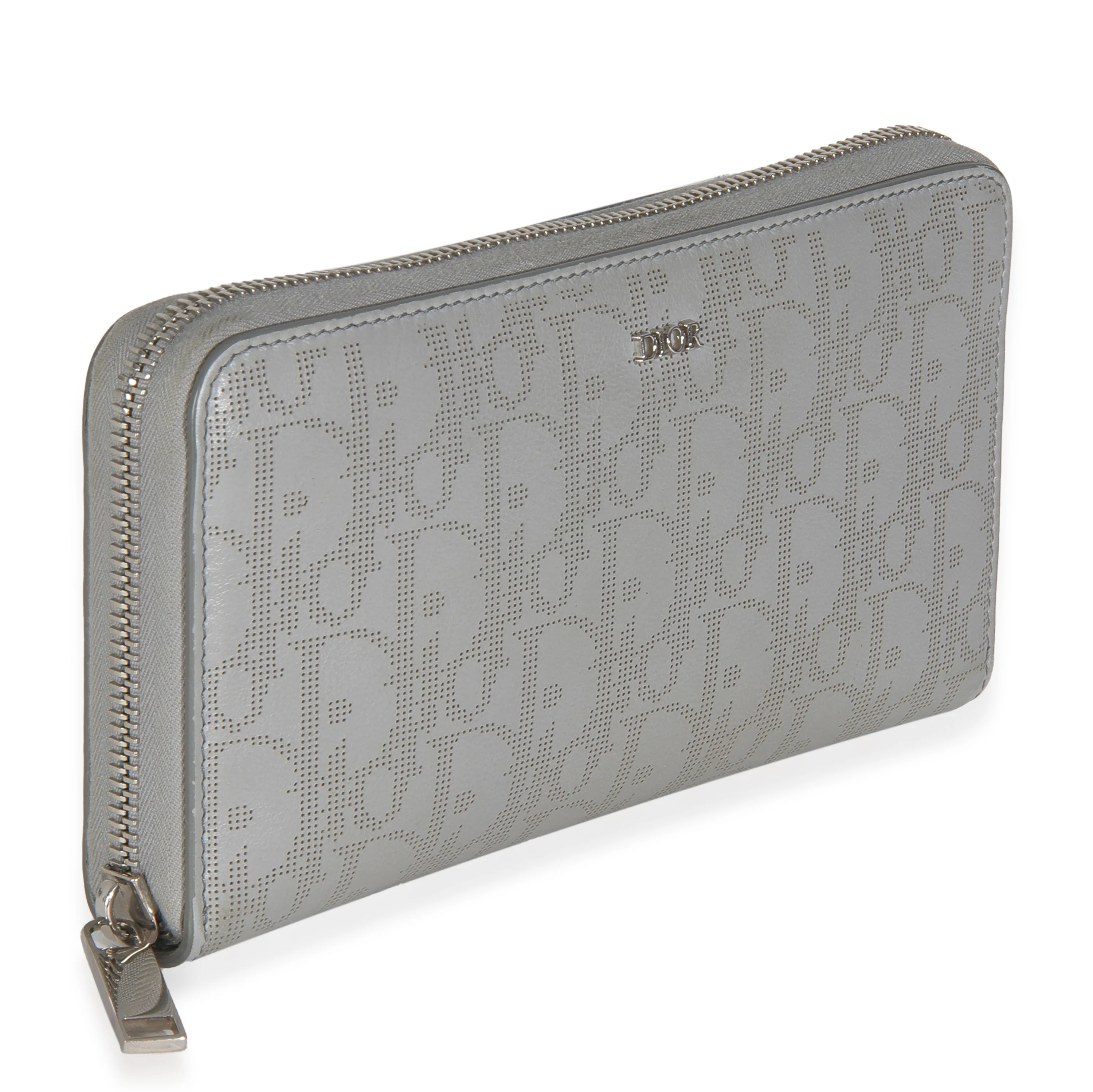 Dior Grey Oblique Galaxy Leather Long Zipped Wallet - Image 3