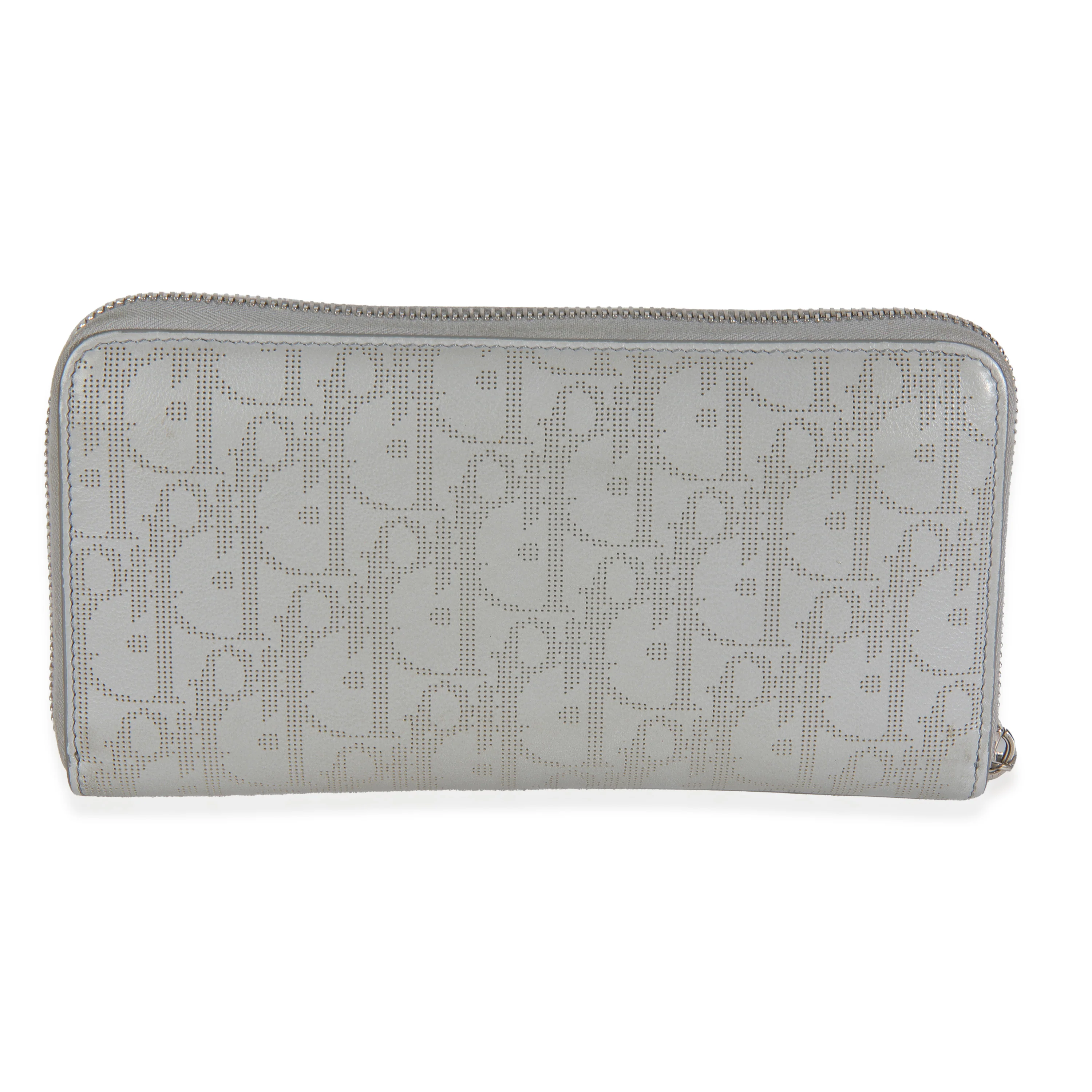 Dior Grey Oblique Galaxy Leather Long Zipped Wallet - Image 4