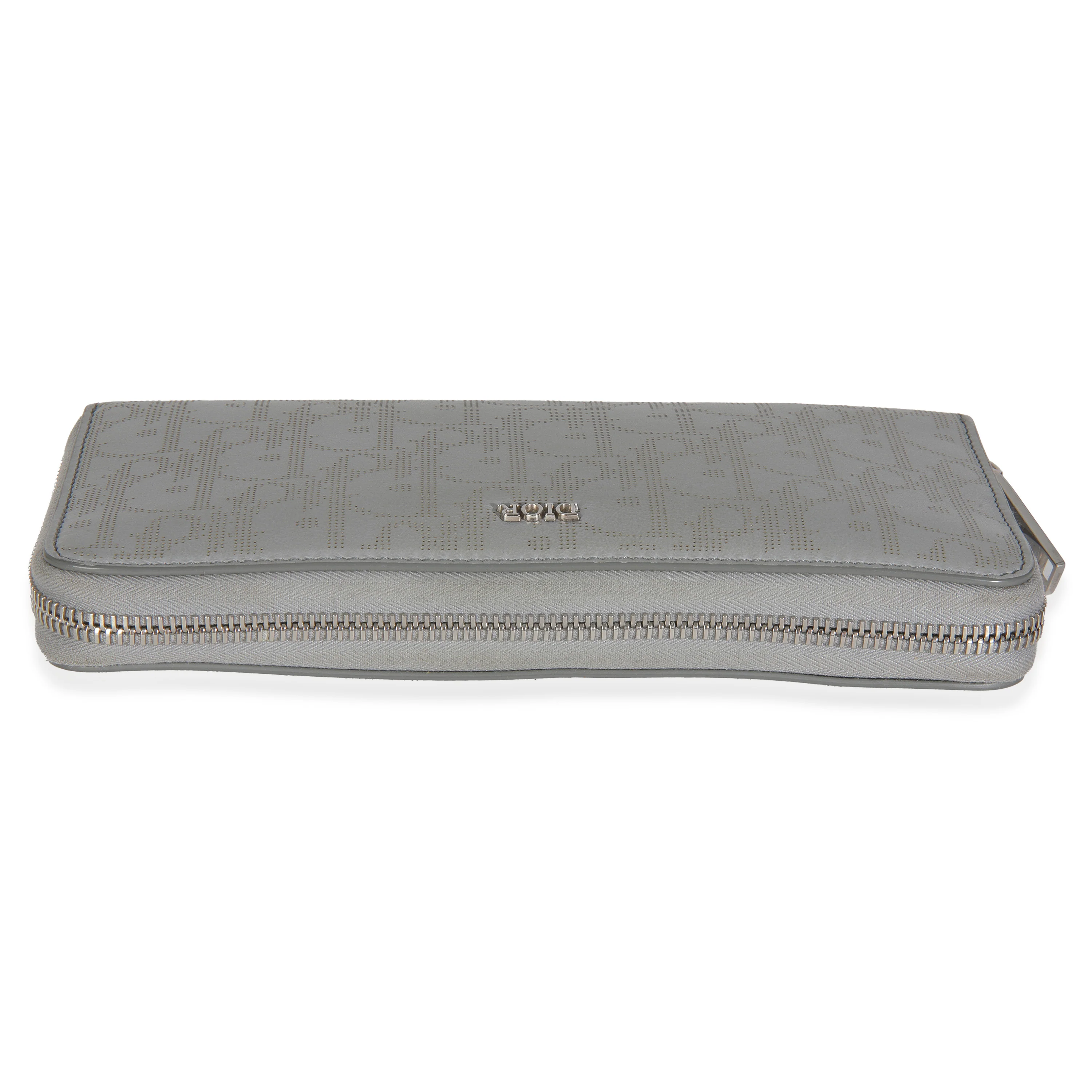 Dior Grey Oblique Galaxy Leather Long Zipped Wallet - Image 5