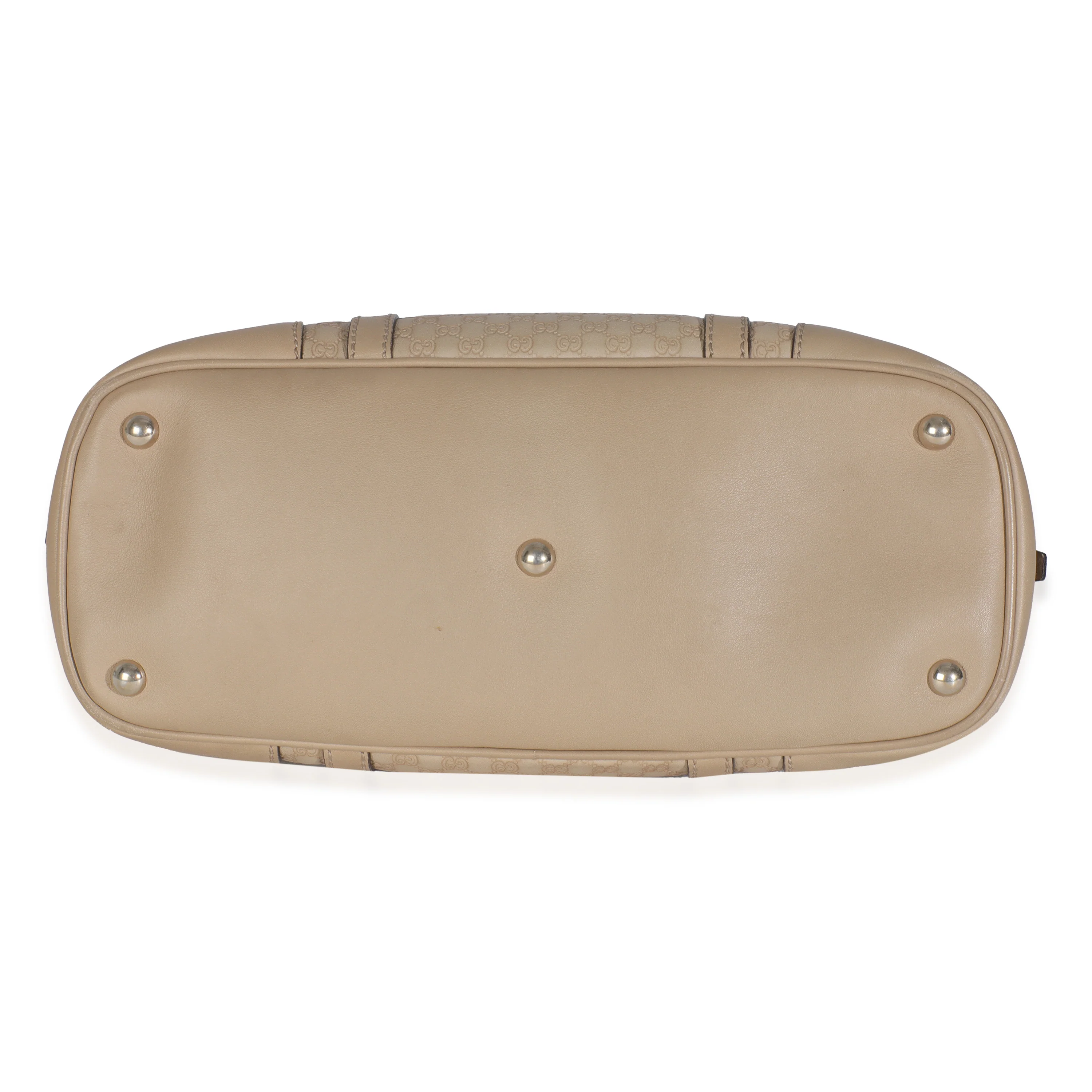 Beige Microguccissima Calfskin Dome Top Handle Bag - Image 5