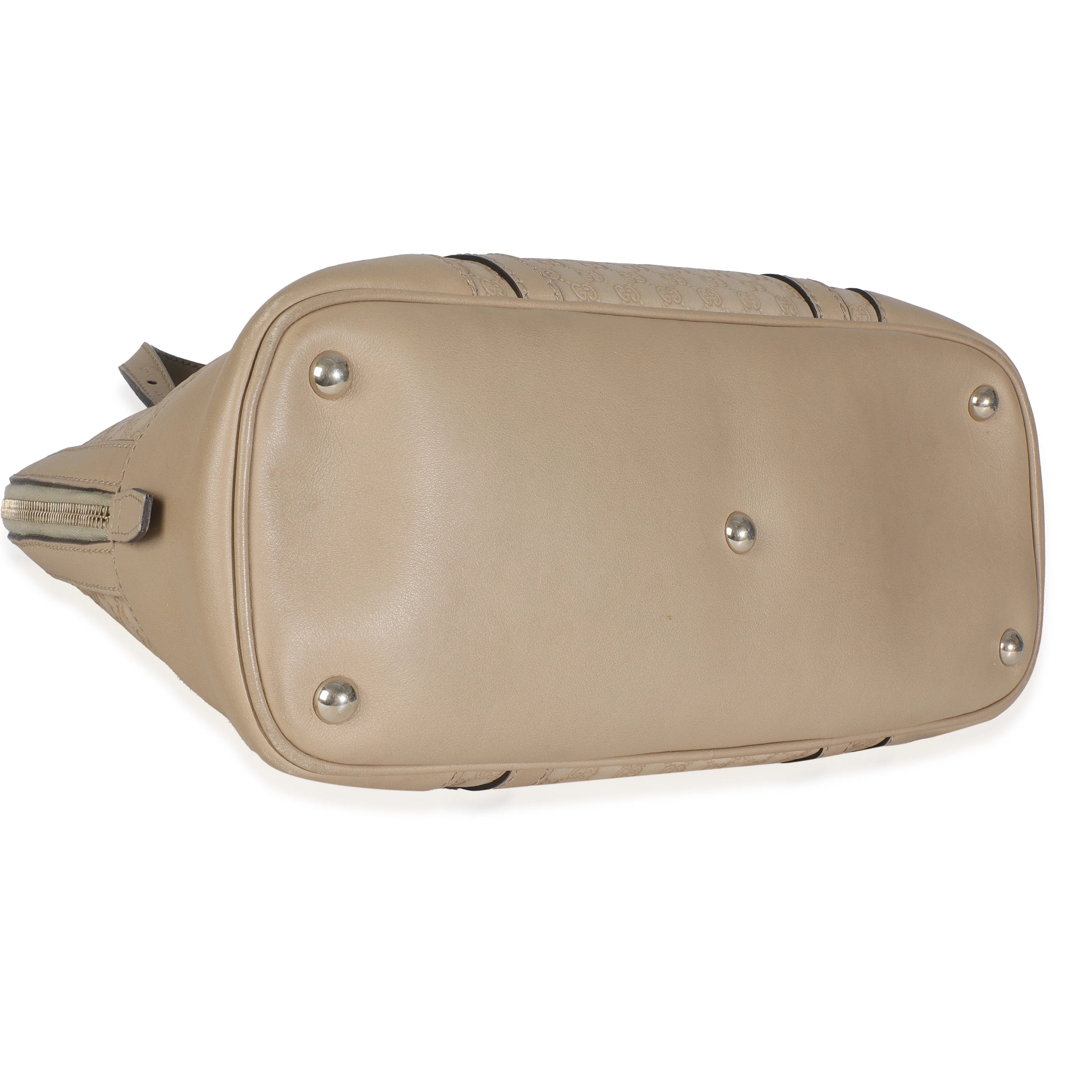Beige Microguccissima Calfskin Dome Top Handle Bag - Image 7