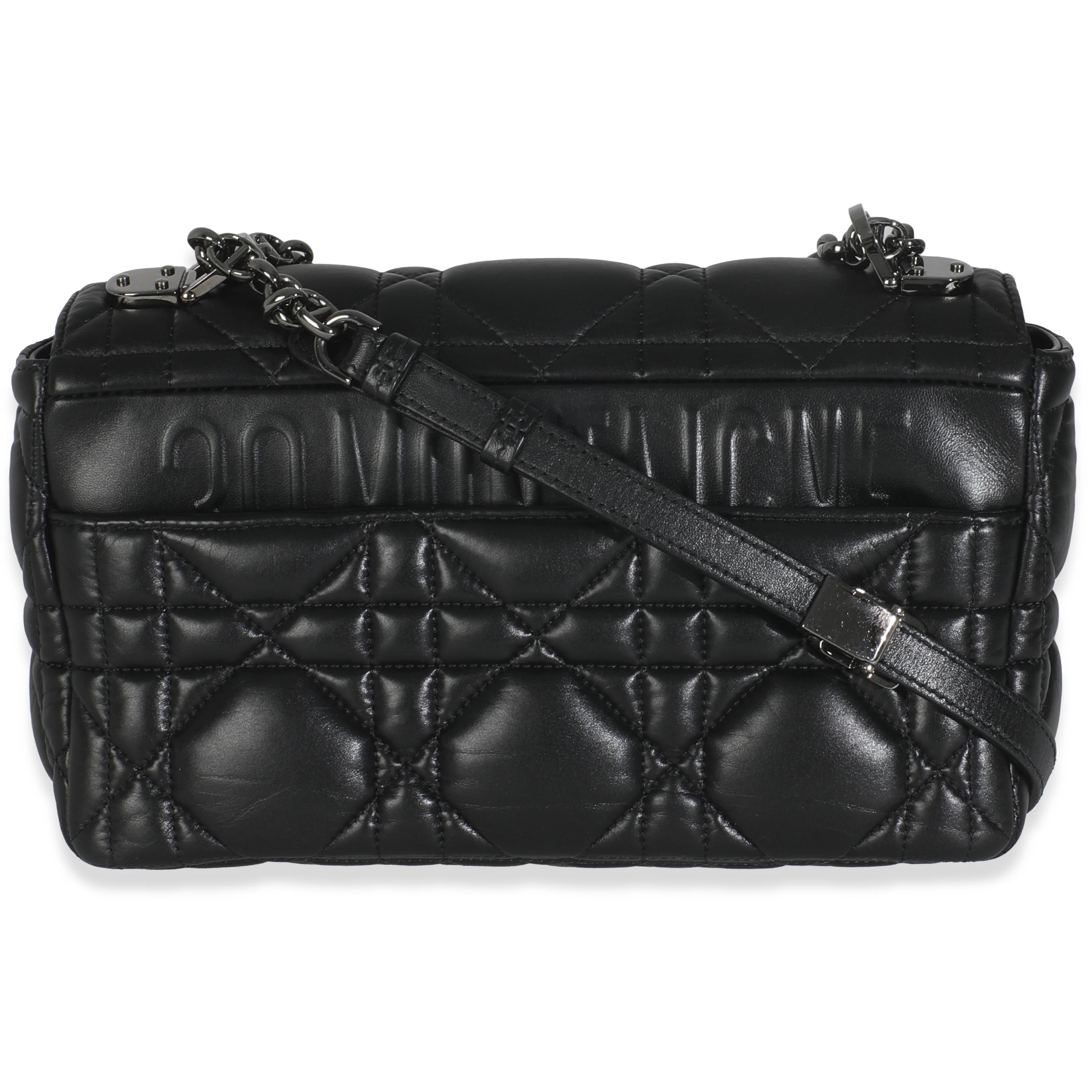 Black Macrocannage Calfskin Medium Caro Bag - Image 4
