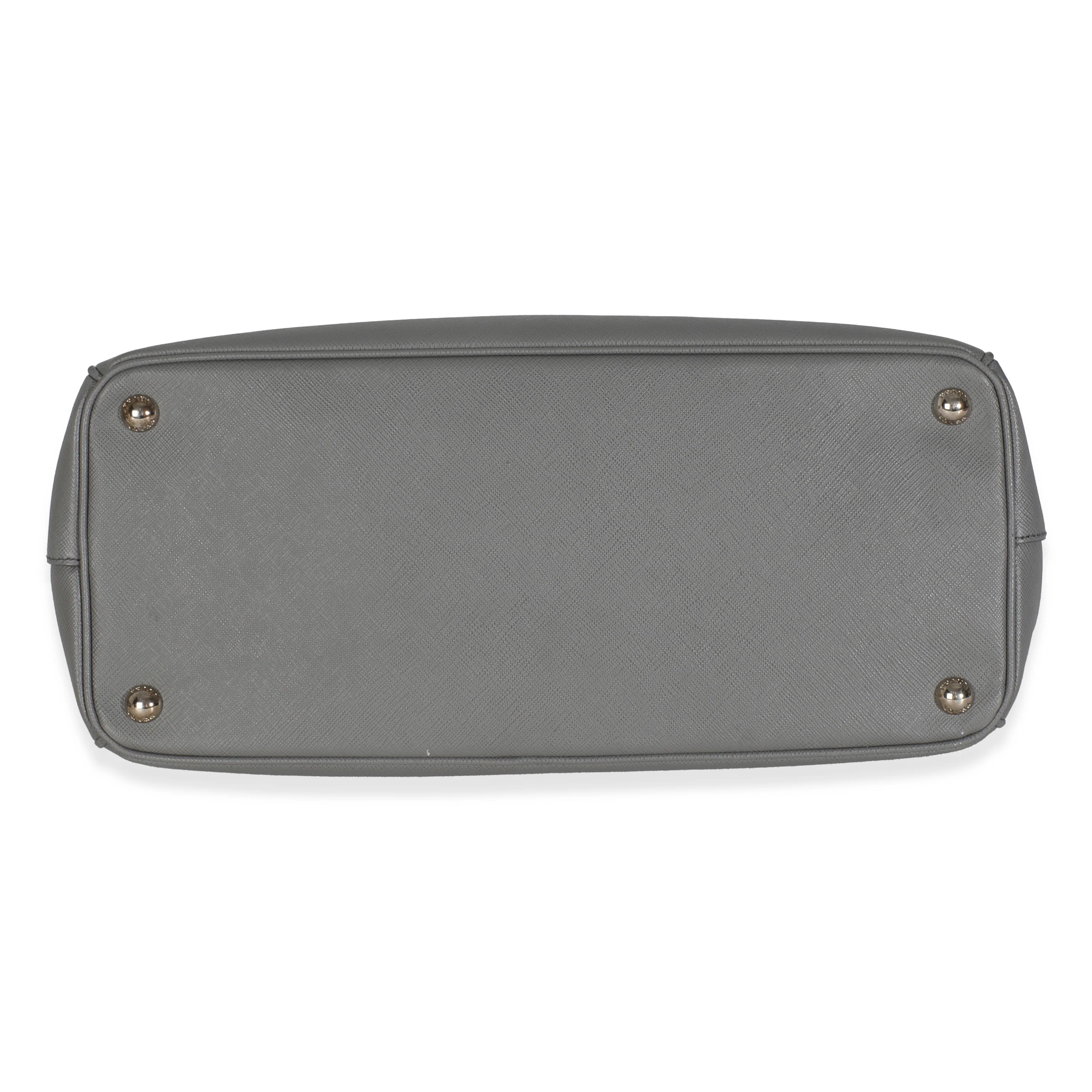 Grey Saffiano Lux Double Zip Tote - Image 5