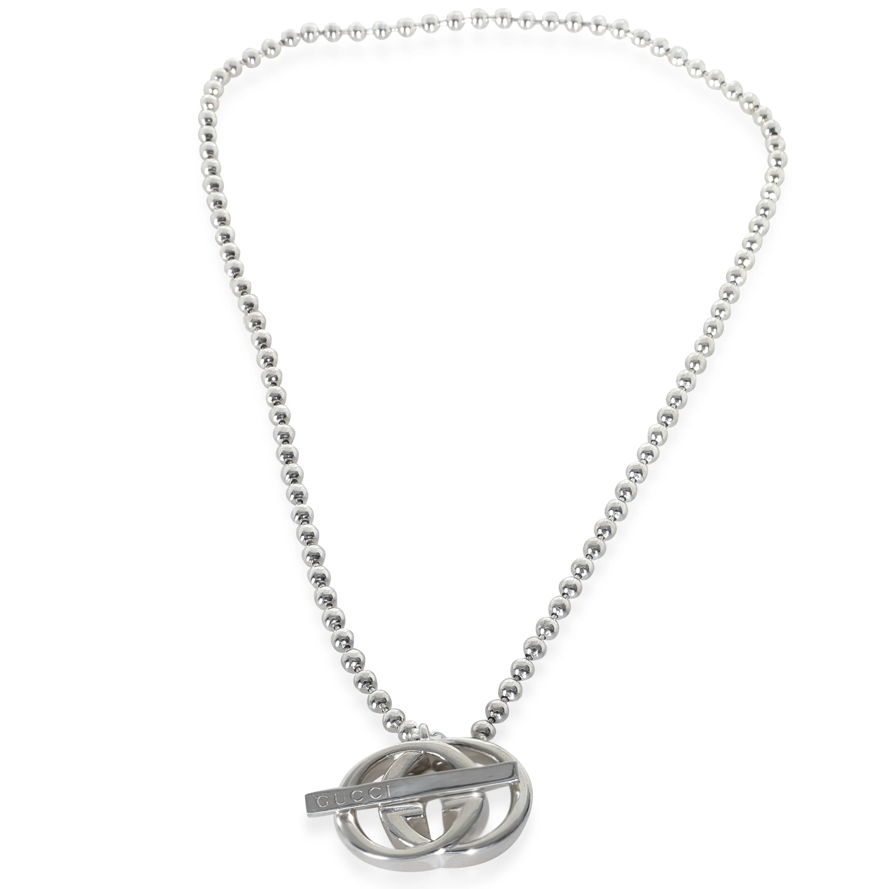 Sterling Silver  Interlocking GG Toggle Necklace - Image 2