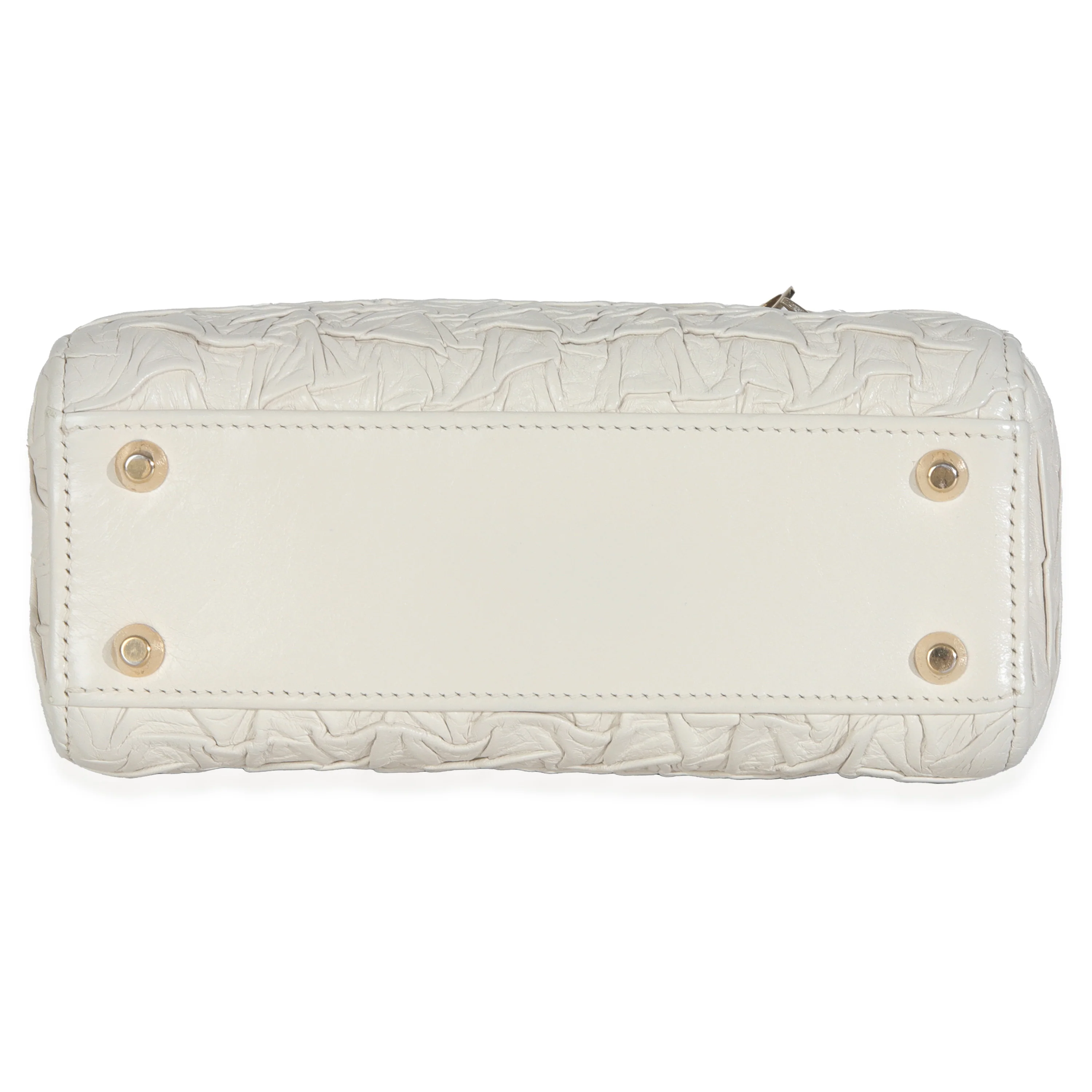 White Textured Calfskin Mini Lady Dior - Image 5