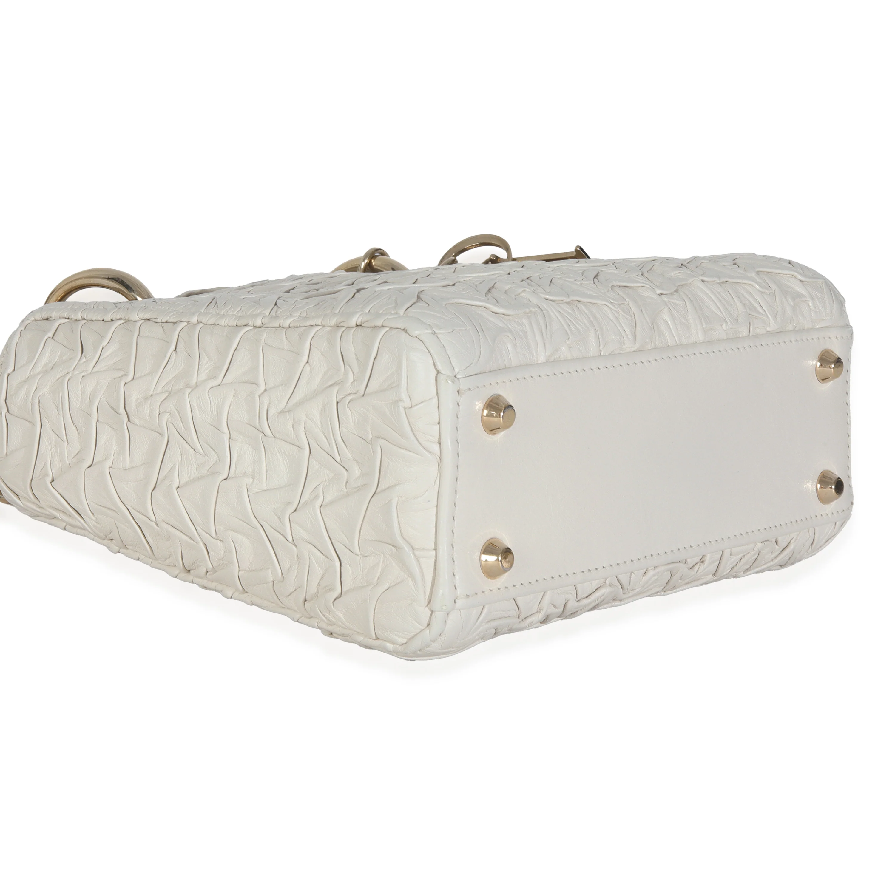White Textured Calfskin Mini Lady Dior - Image 7