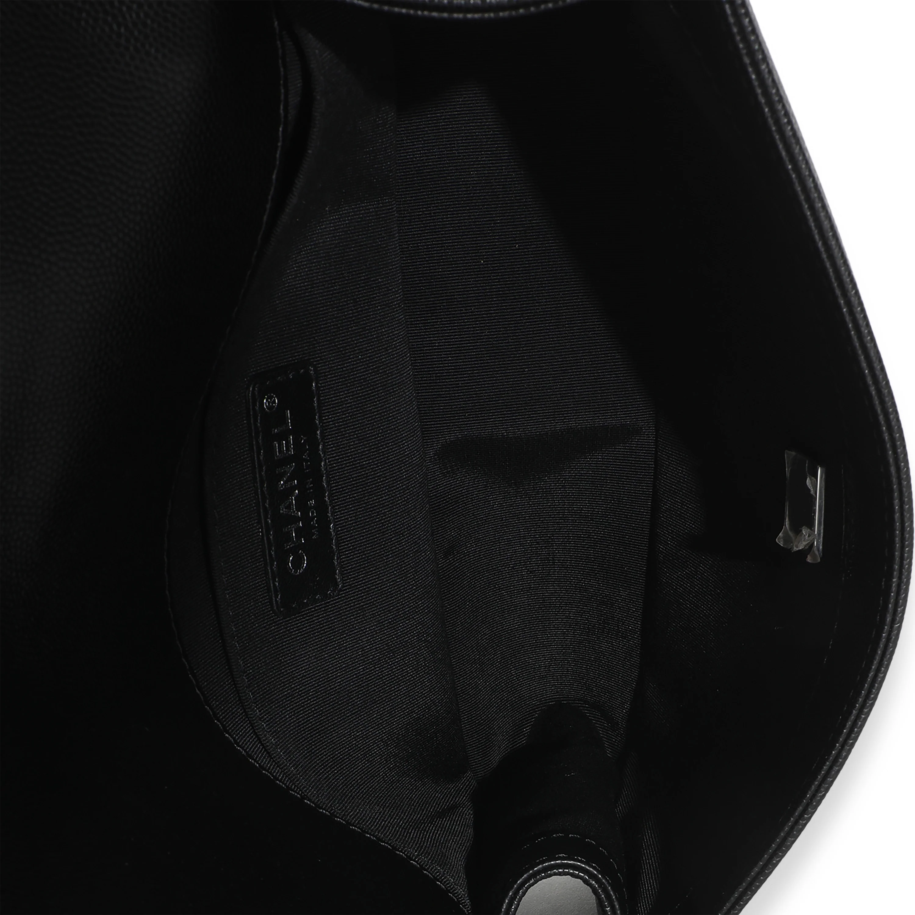 Black Quilted Caviar Medium Boy Handbag - Image 9