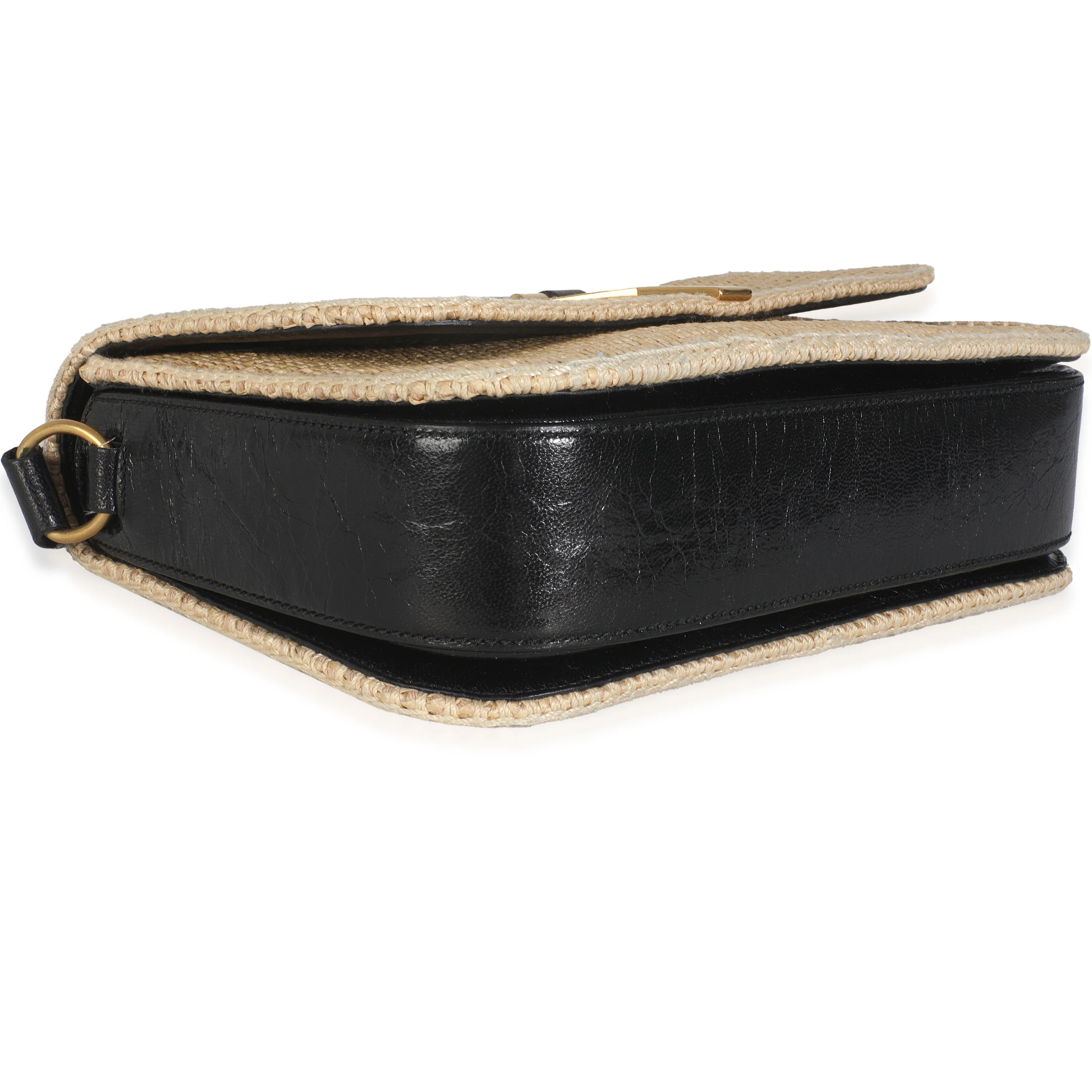 Beige Wicker Y Logo Shoulder Bag - Image 7