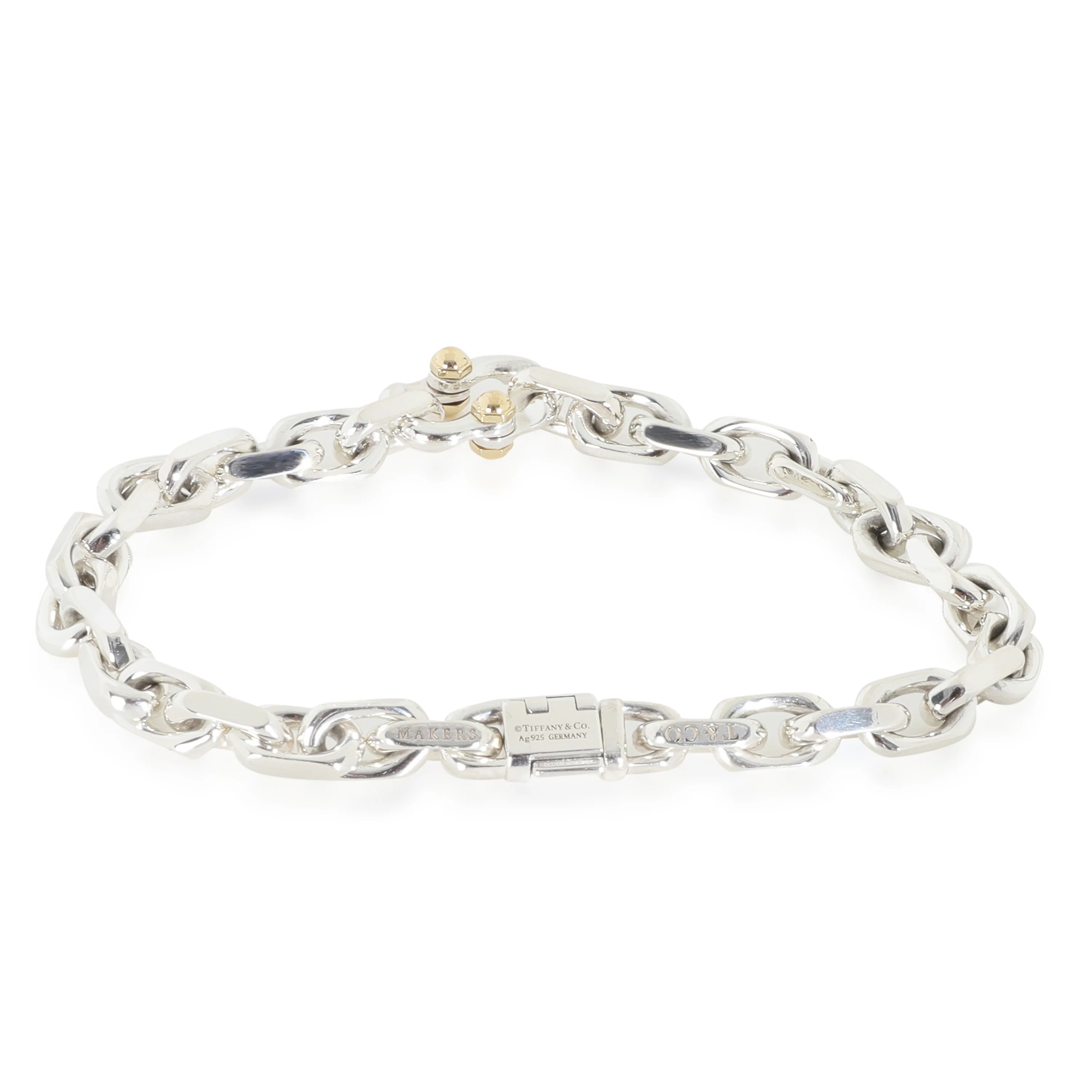 Yellow Gold & Sterling Silver  Makers Mark Bracelet - Image 3