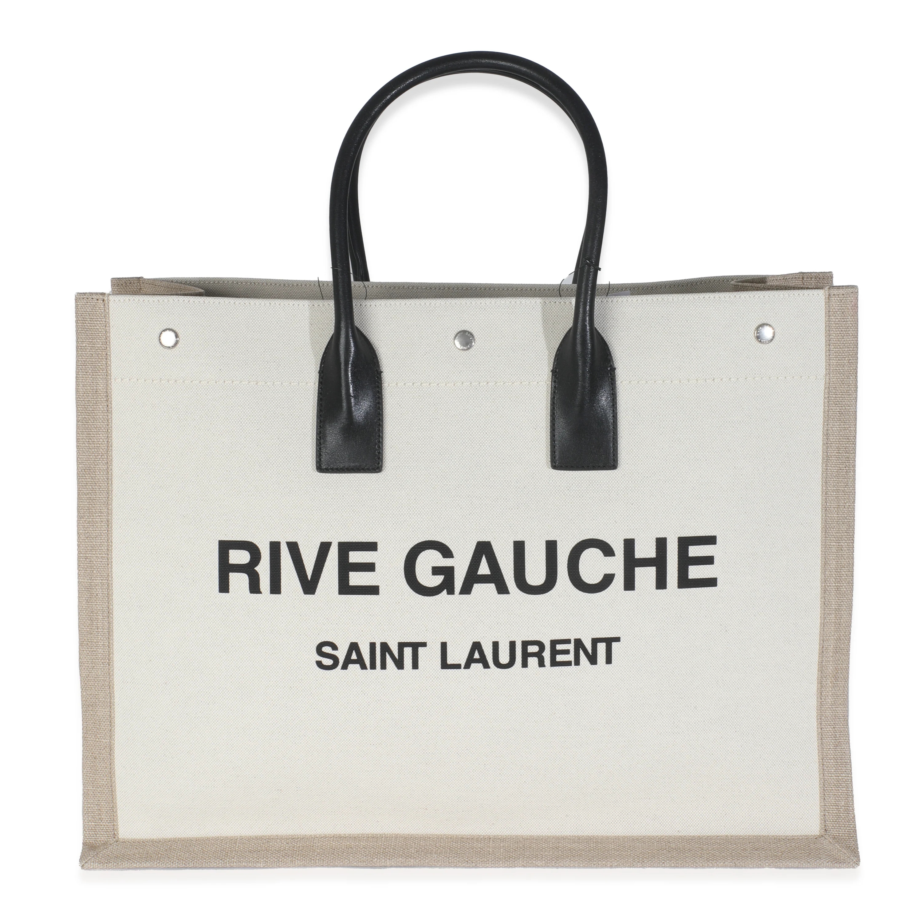 Beige Linen Rive Gauche Tote