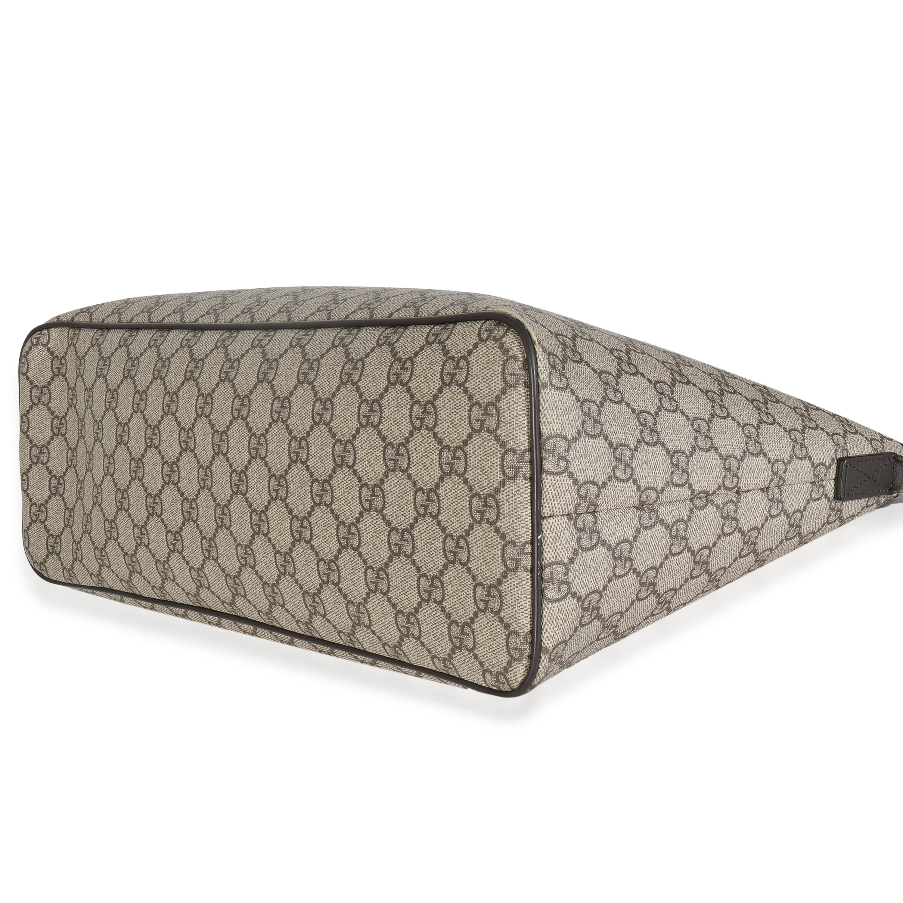 Beige GG Supreme Monogram Medium Zippered Tote - Image 6