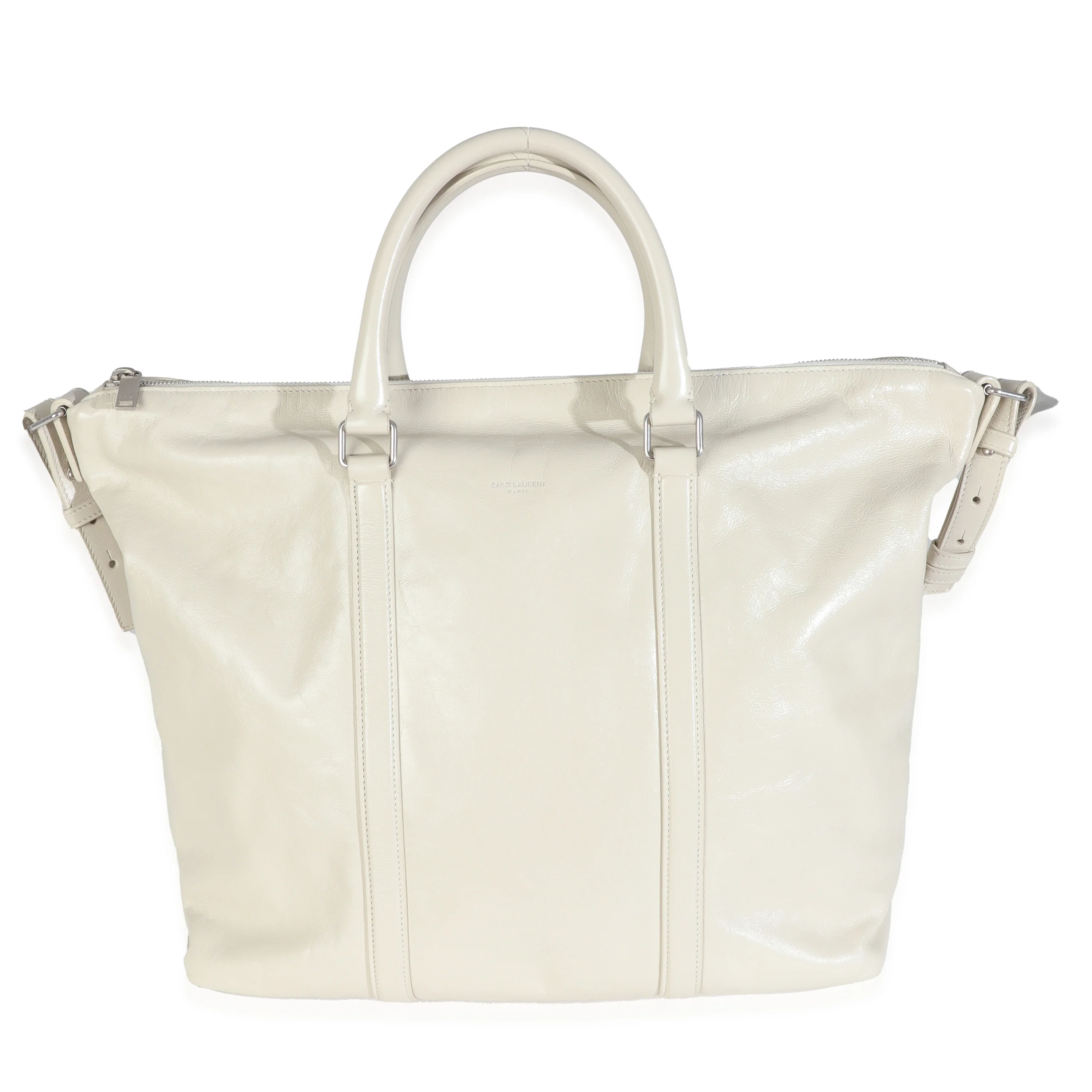 White Calfskin Camden Tote